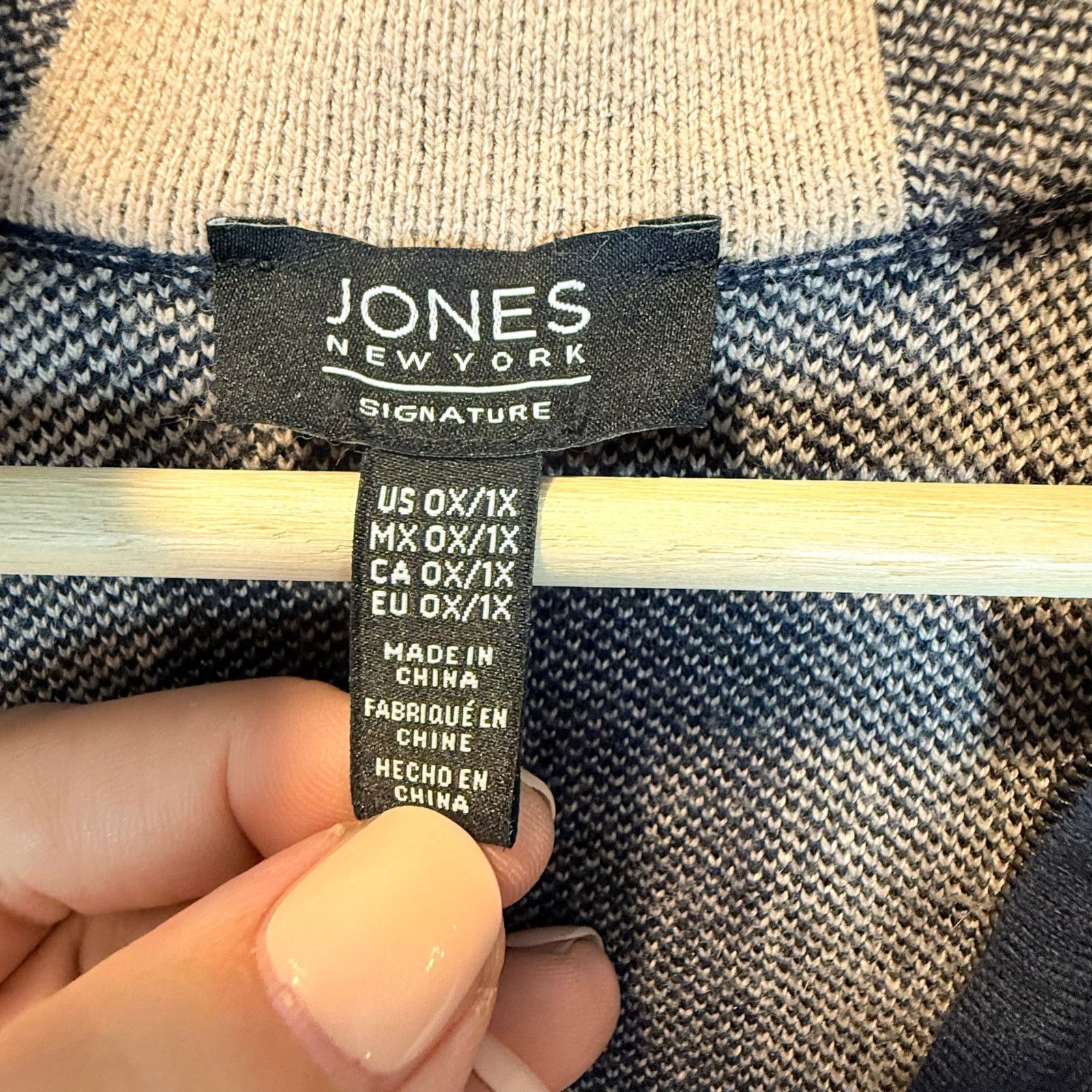 Jones New York Jones 0X 1X XL Sweater Poncho Cape Gingham Buffalo Plaid Size XL / US 12-14 / IT 48-50 - 5 Thumbnail