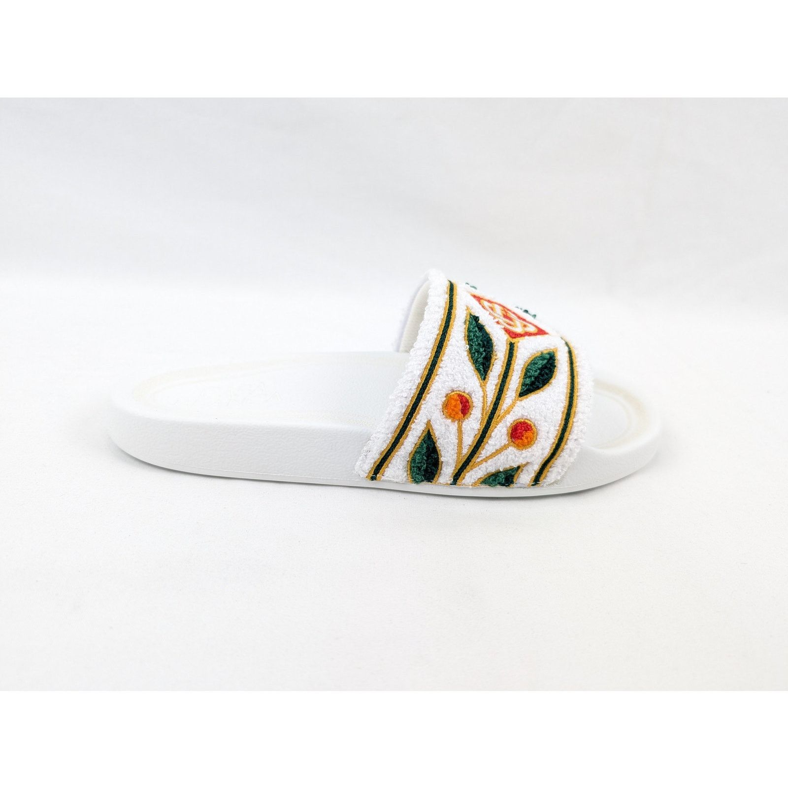 Casablanca o1rshd1 Embroidered Terry Slider Slipper in White Size US 7 / EU 40 - 1 Thumbnail