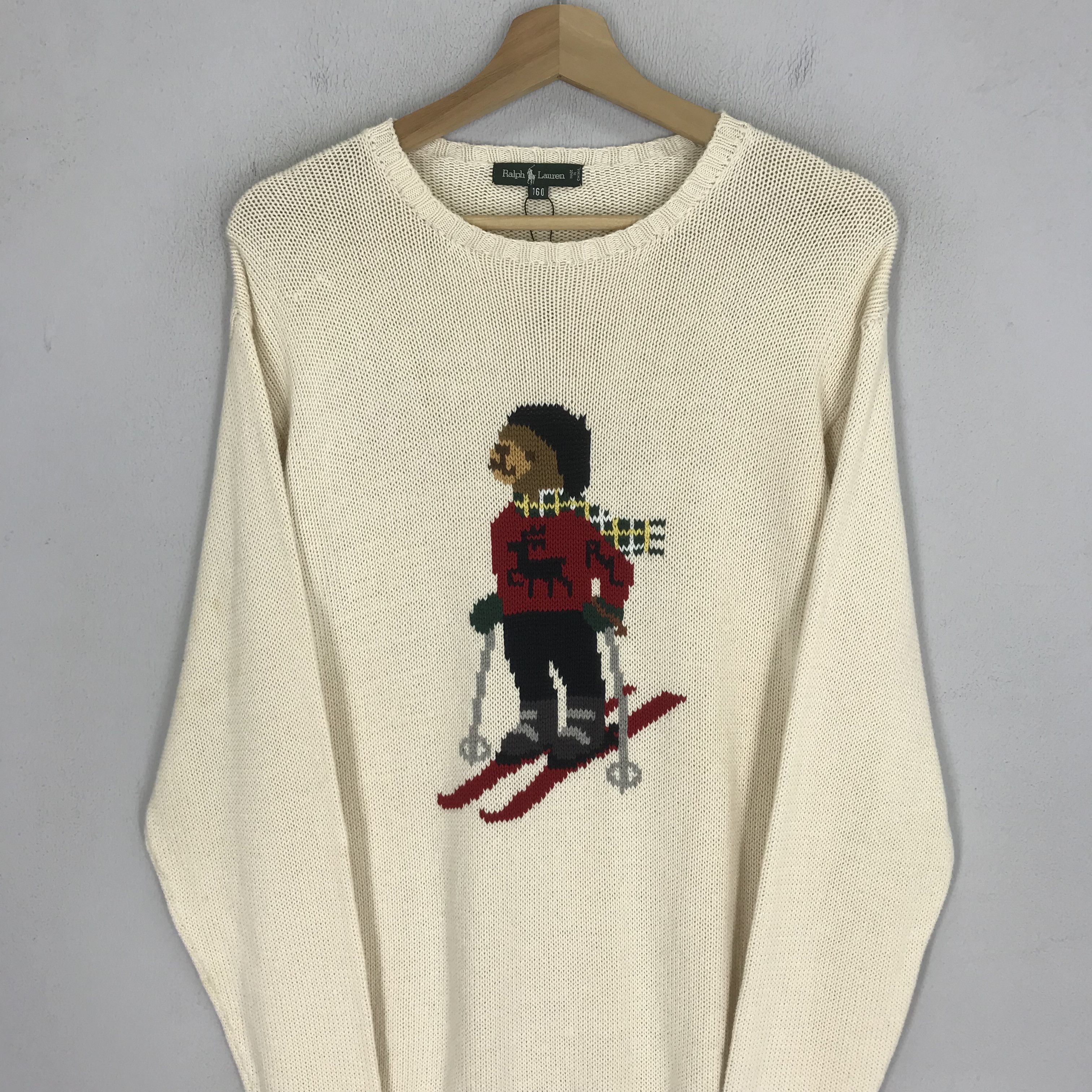 Polo Ralph Lauren Vintage Polo Ralph Lauren Cable Knit Polo Bear Ski RL Size US M / EU 48-50 / 2 - 3 Thumbnail