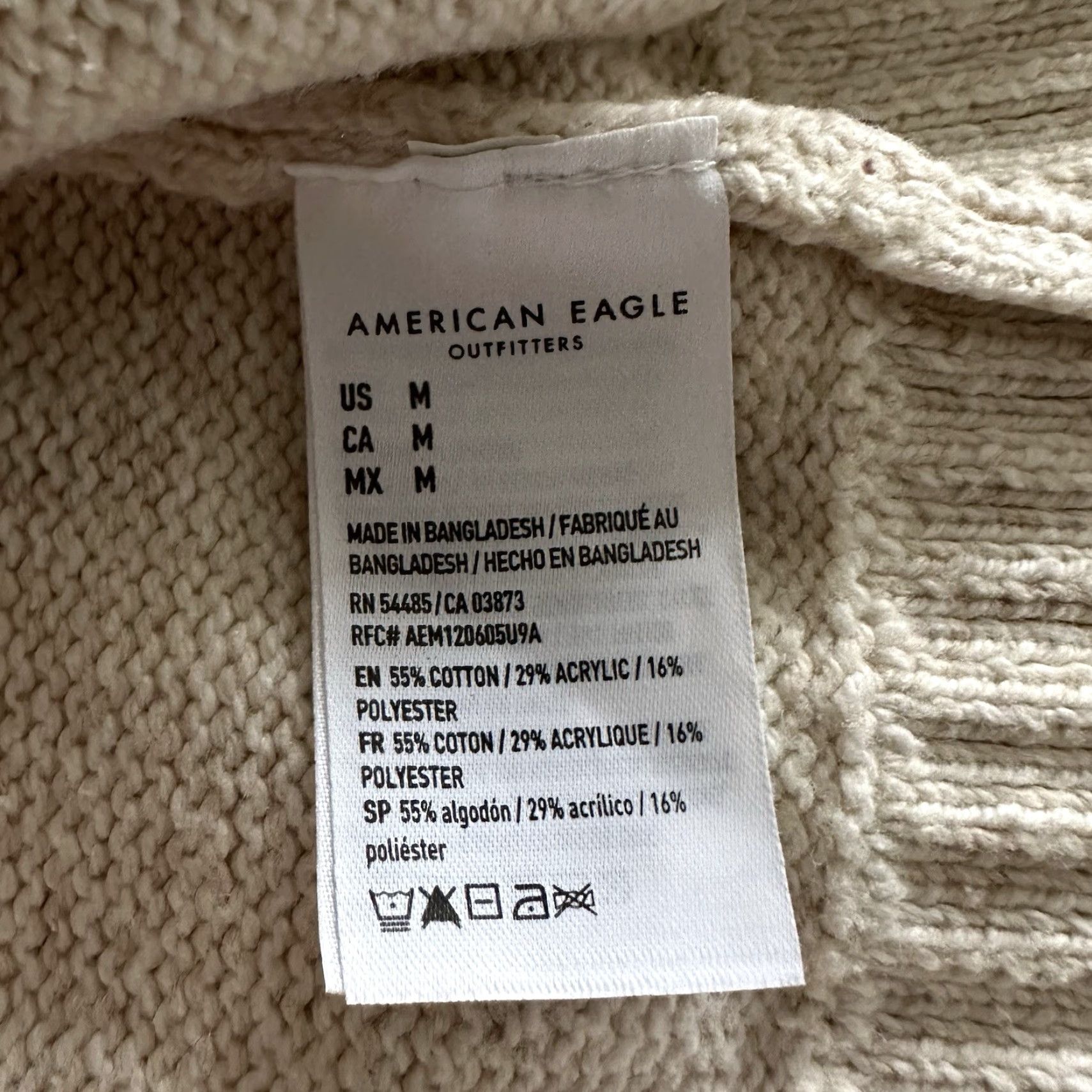American Eagle Outfitters VINTAGE American Eagle Knit Sweater Mens M Pullover Hoodie Aztec Print Ivory Purple Size US M / EU 48-50 / 2 - 5 Thumbnail