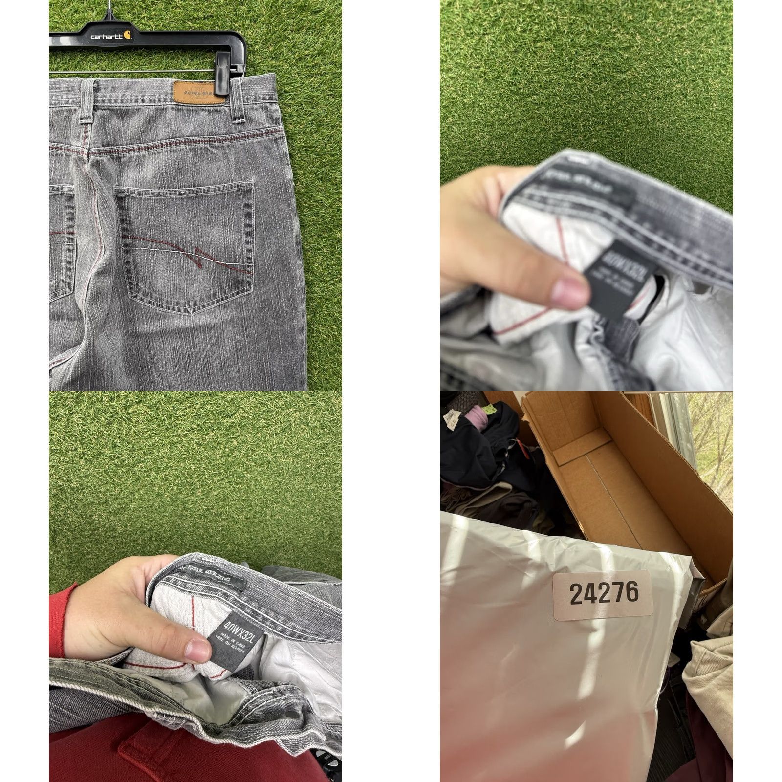 Vintage VINTAGE roman royalty Jeans Mens 40x32 Loose Baggy Wide-Leg 2000s Hip Hop 5-Pocket Denim Gray Cotton Buttons Zip Inseam 32 Mens Size US 40 / EU 56 - 8 Thumbnail