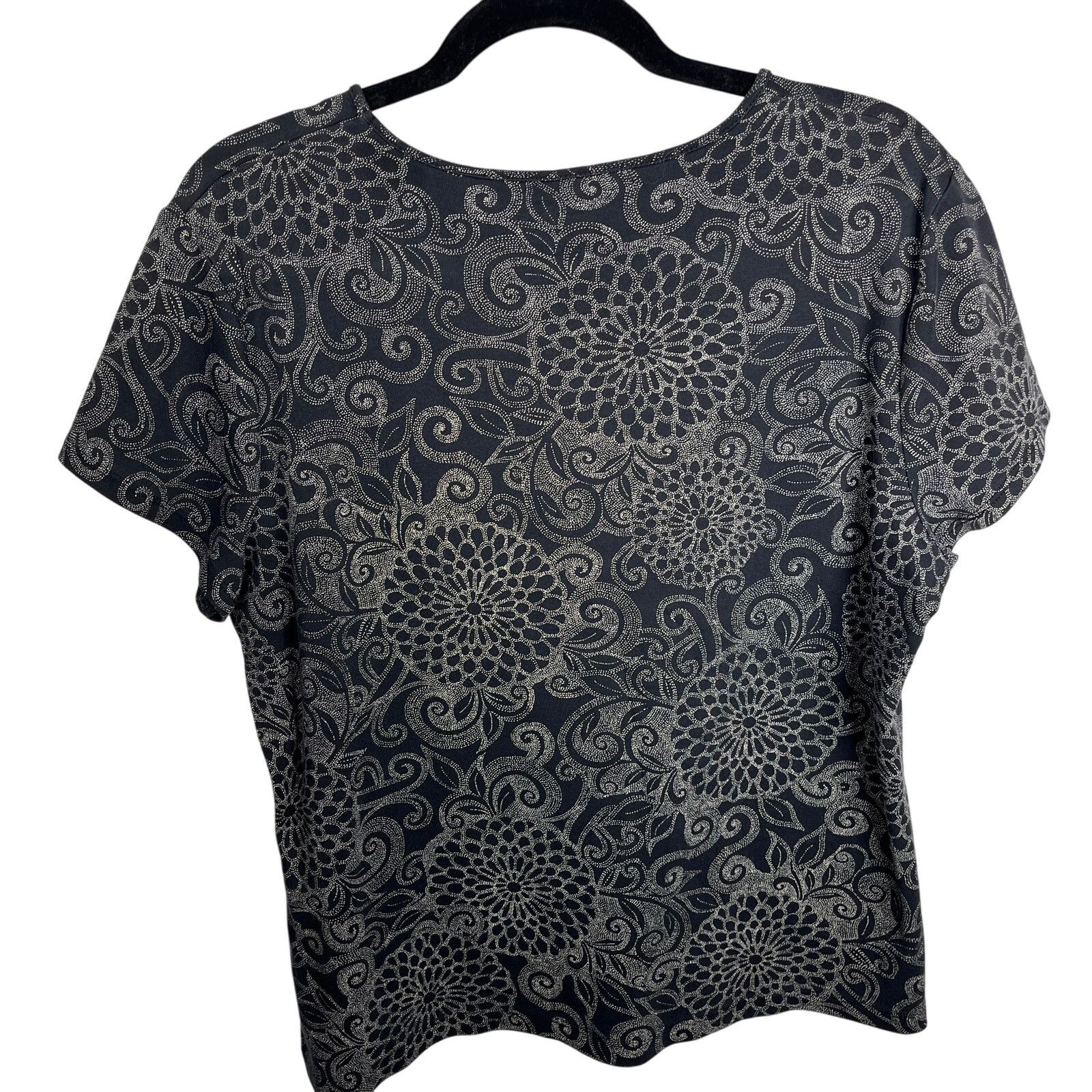 Other Cato Paisley Stretchy Pima Cotton Short Sleeve Tshirt Sz XL Size XL / US 12-14 / IT 48-50 - 3 Thumbnail