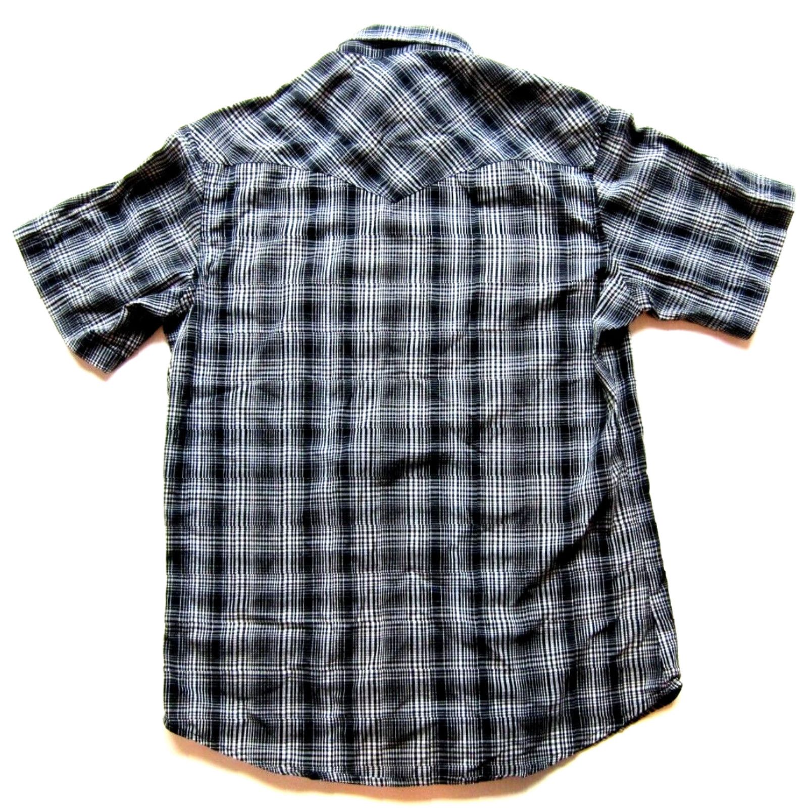 Wrangler Vintage Wrangler Black White Plaid Snap Button Short Sleeve Western Shirt Medium Size US M / EU 48-50 / 2 - 2 Thumbnail