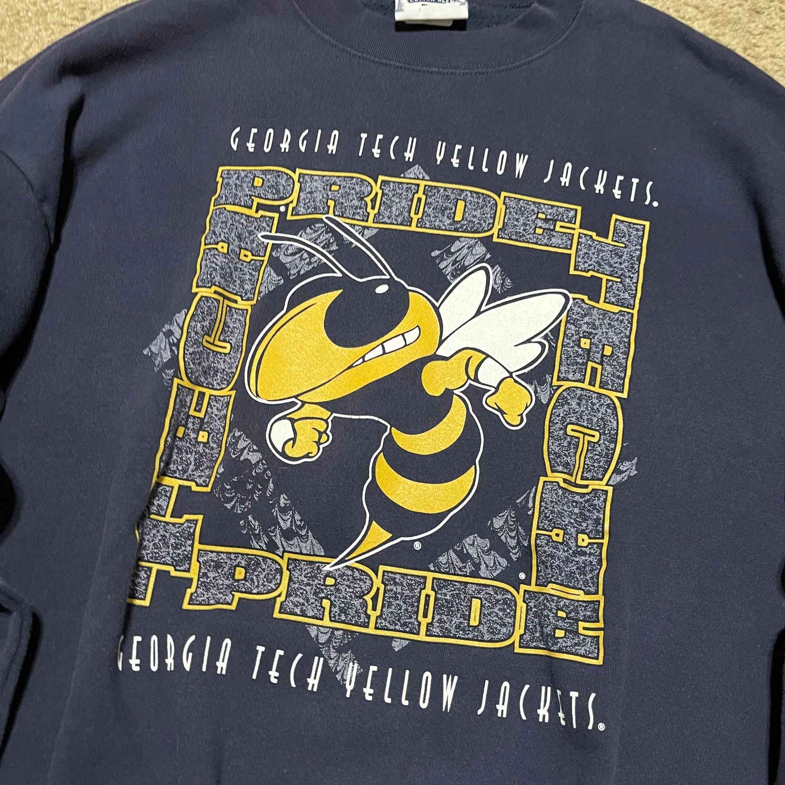 Lee Vintage Georgia Tech Yellow Jackets Lee Navy Crewneck XL Size US XL / EU 56 / 4 - 3 Thumbnail