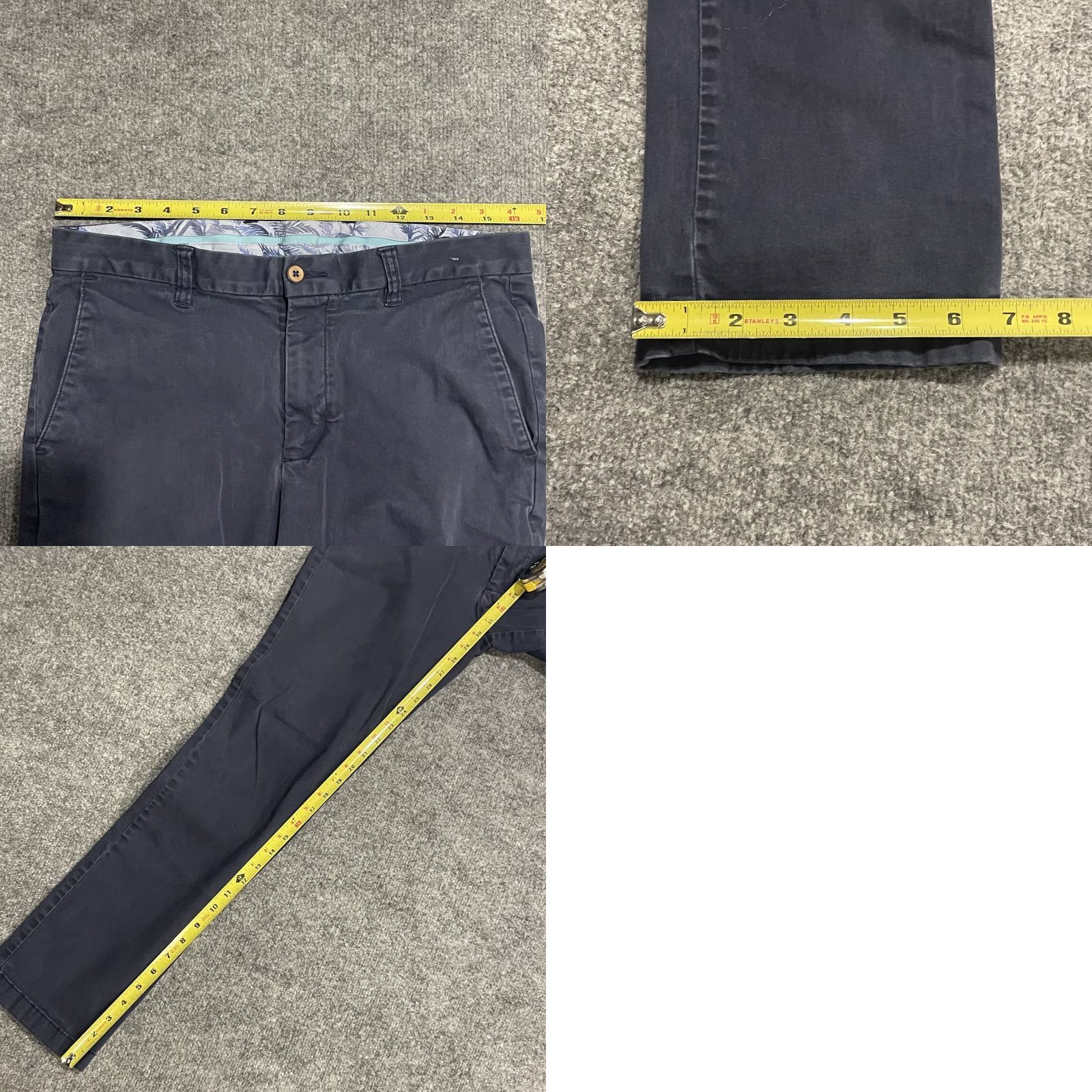 Tommy Bahama Tommy Bahama Chino Pants Mens 33x32 Blue Cotton Stretch Flat Front Casual Size US 33 - 9 Thumbnail