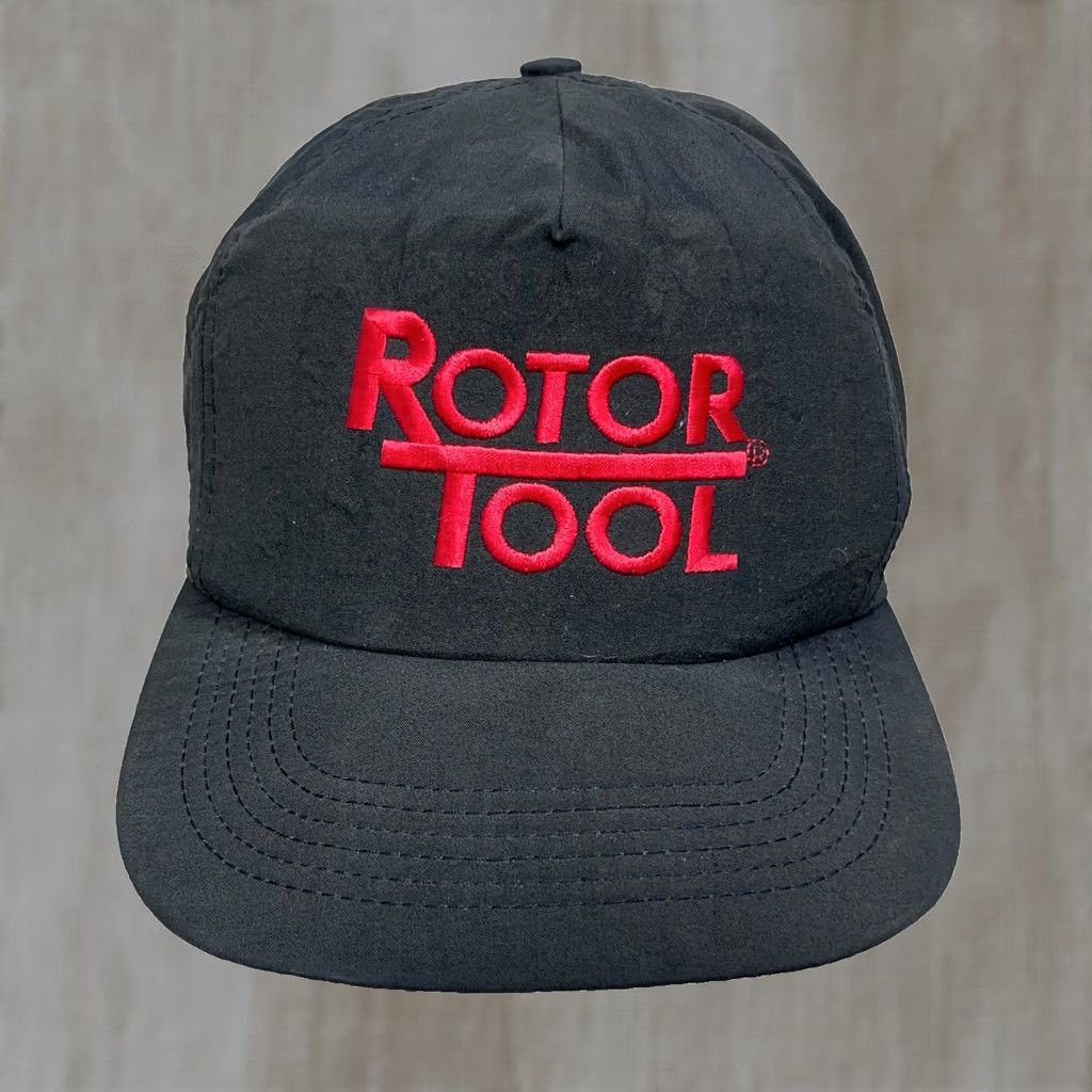 Vintage Vintage Rotor Tools Hat Cap Black Red Nylon Snap Back 90s Made In USA Trucker F2 Mens One Size Black Nylon Trucker Size ONE SIZE - 1 Thumbnail