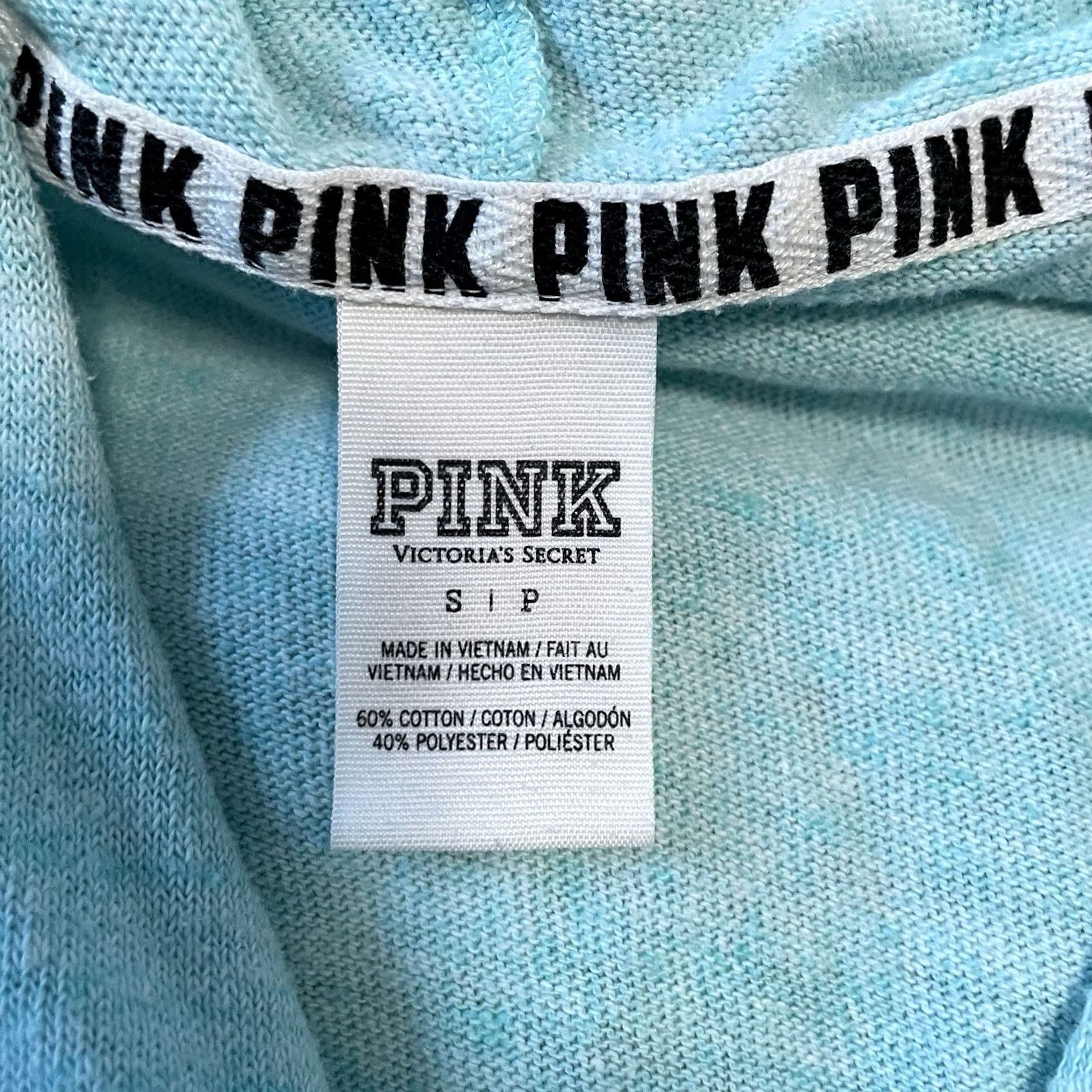 Victoria's Secret VINTAGE Victoria's Secret PINK Beach Fleece Pullover Tunic Hoodie Mint Lt Turquoise S Hoodie Womens, Beach, 90s, Angel, College, Fairytale & Fantasy Size S / US 4 / IT 40 - 2 Thumbnail