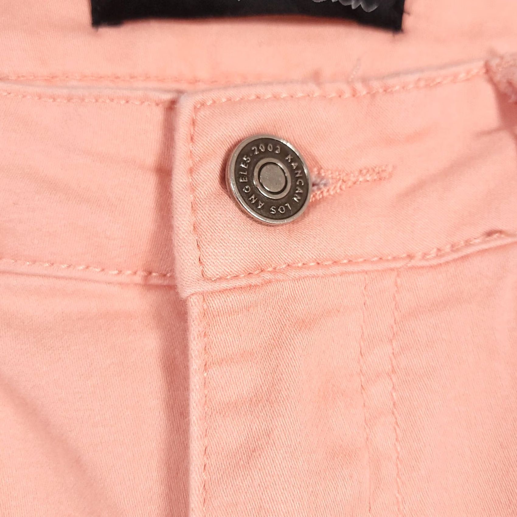 Vintage KanCan Raw Hem Skinny Crop Stretch Jeans Women's 9 Peach Pink Zip Ankle Jeans Womens 9 Pink Size 30" / US 8 / IT 44 - 6 Thumbnail