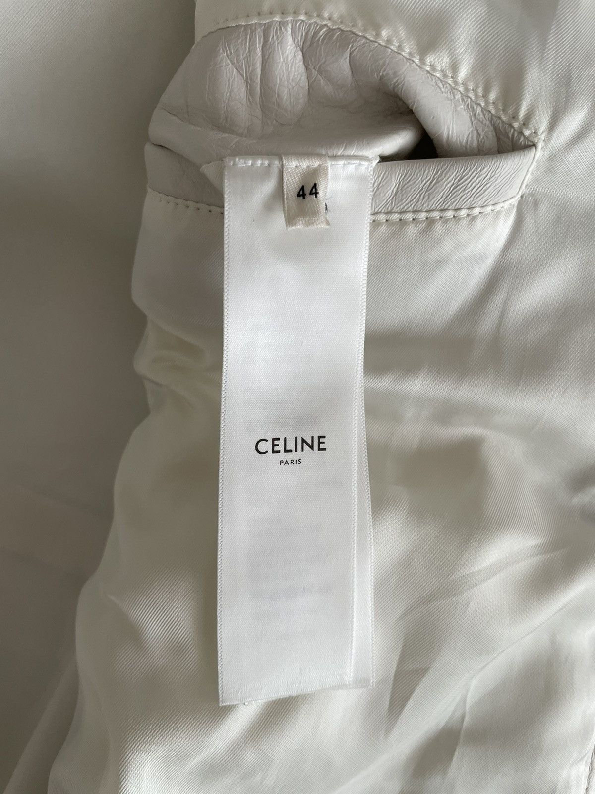 Celine × Hedi Slimane SS22 White Hooded Leather Bomber Mesh Panneling Size US S / EU 44-46 / 1 - 23 Thumbnail