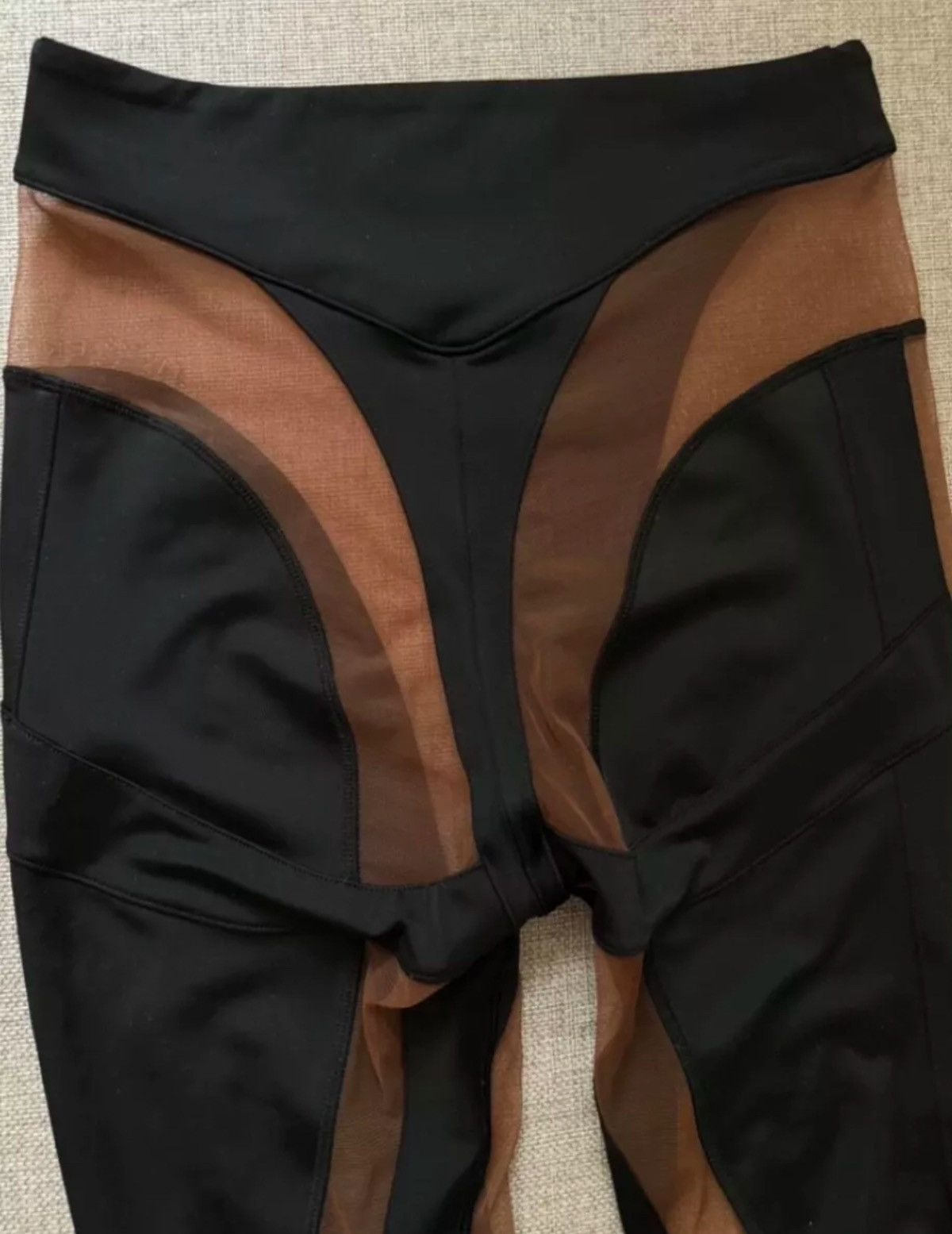 Mugler MUGLER X H&M SEXY MESH PANEL STIRRUP LEGGINGS EU 34 US 2 Size 26" / US 2 / IT 38 - 3 Thumbnail