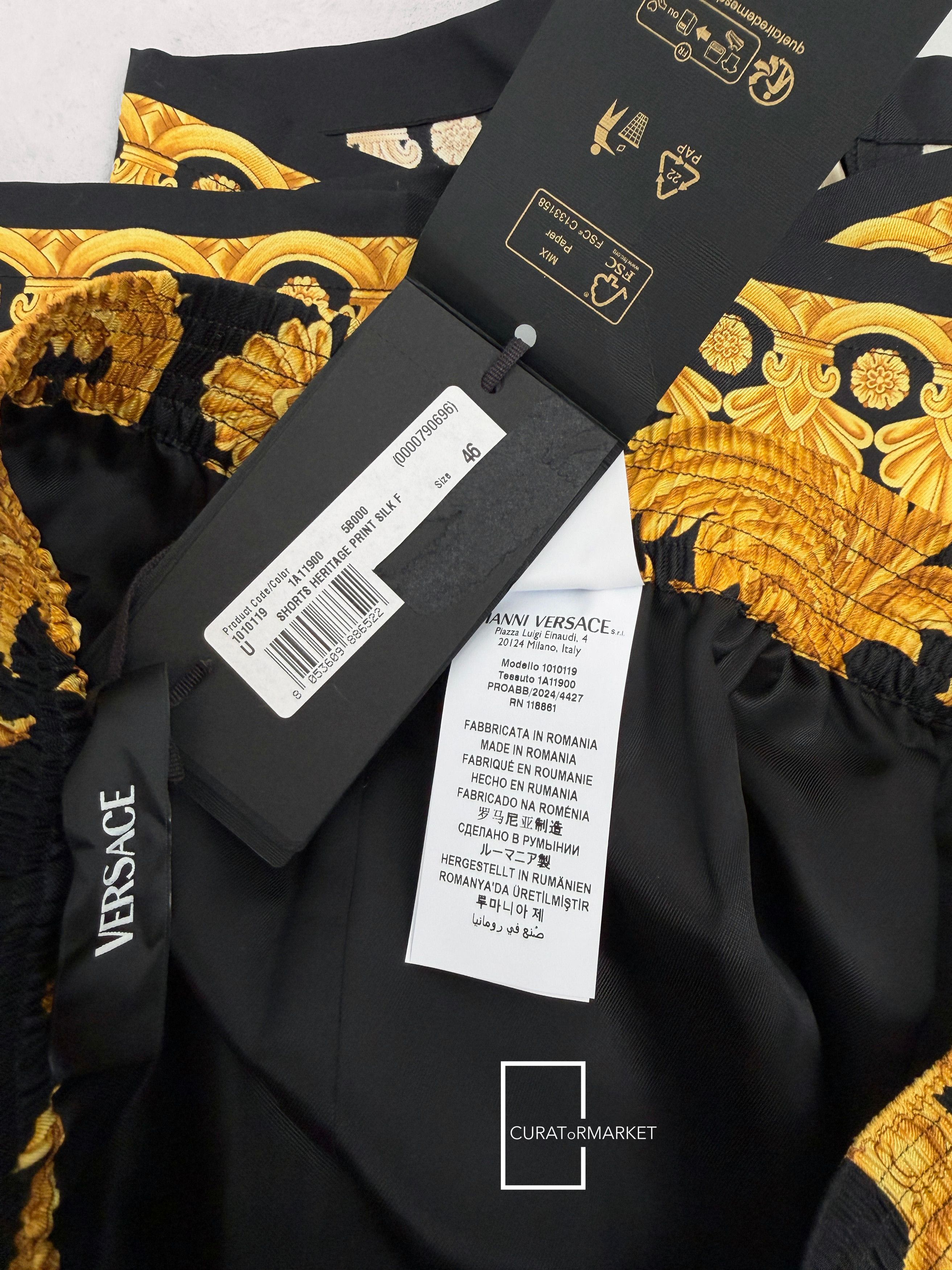 Versace EU46 Silk Gold Medusa Heritage Barocco Baroque Print SS24 Size US 30 / EU 46 - 9 Thumbnail