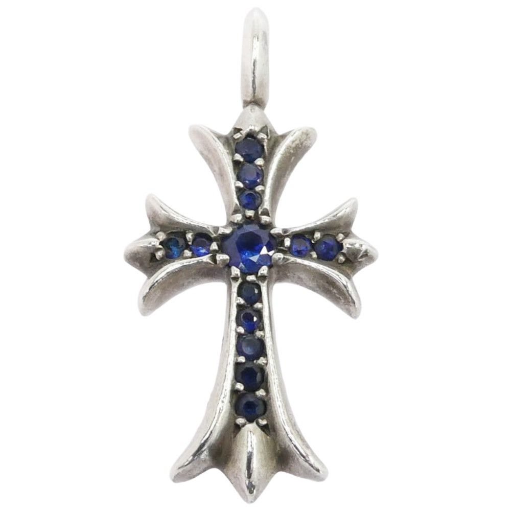 Chrome Hearts Pave Sapphire Baby Fat Cross