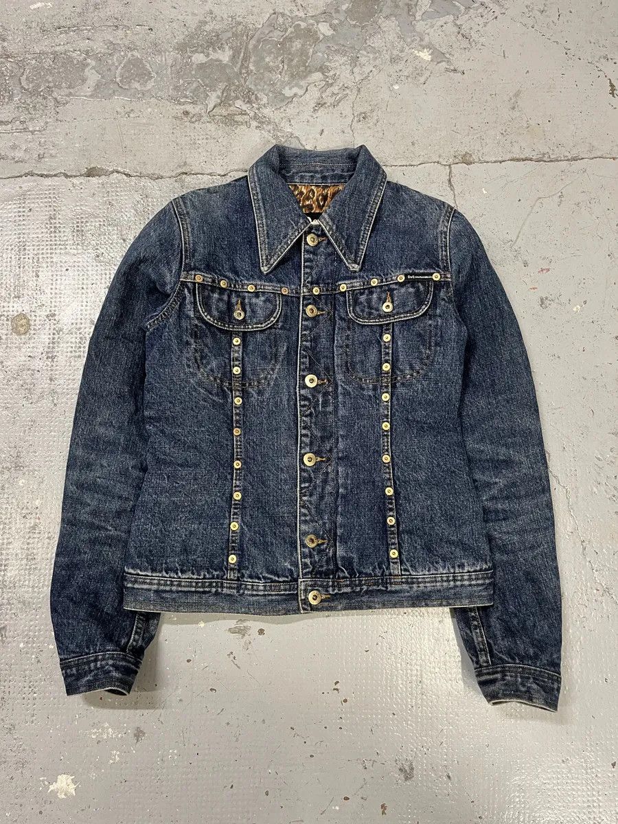 Dolce & Gabbana 2000s Dolce & Gabbana Blue Studded Denim Jacket Size S / US 4 / IT 40 - 1 Thumbnail