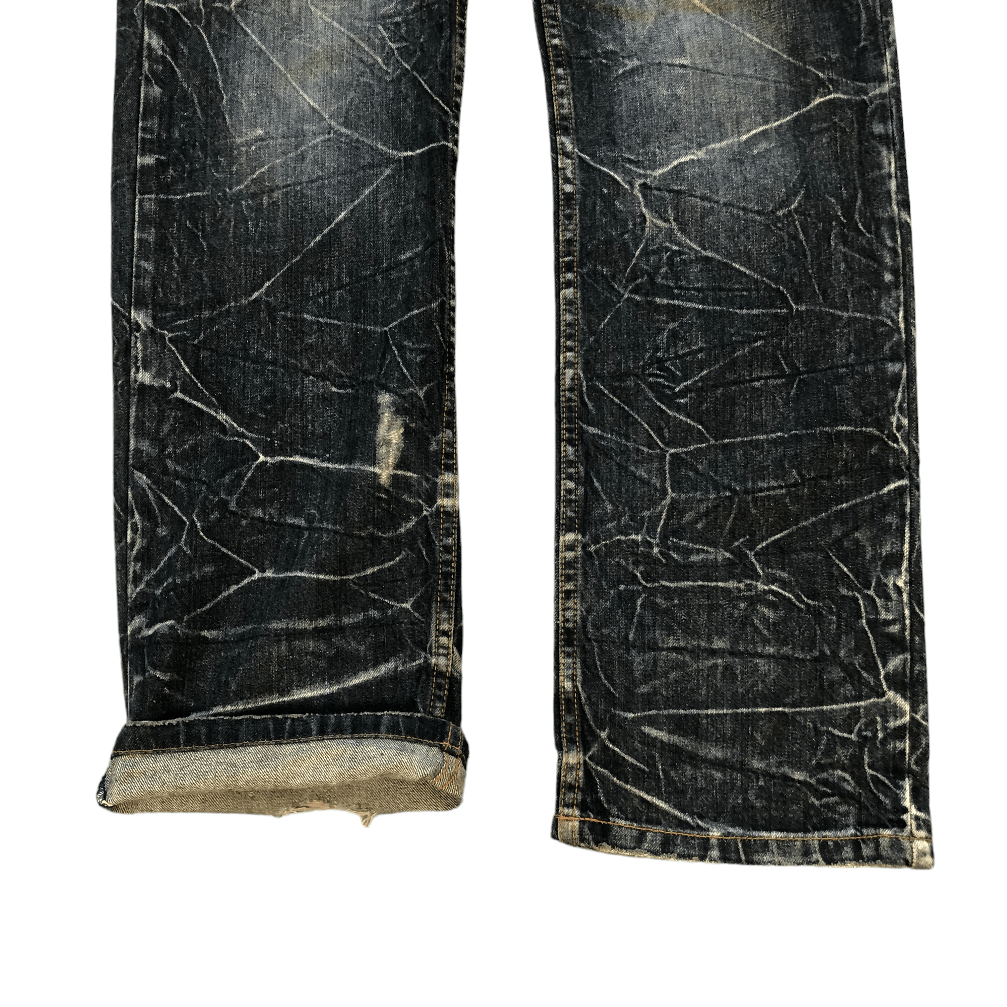 Japanese Brand NYLOUS LIMITED EDITION DOUBLE WAIST DENIM PANTS #5981-216 Size US 33 - 8 Thumbnail