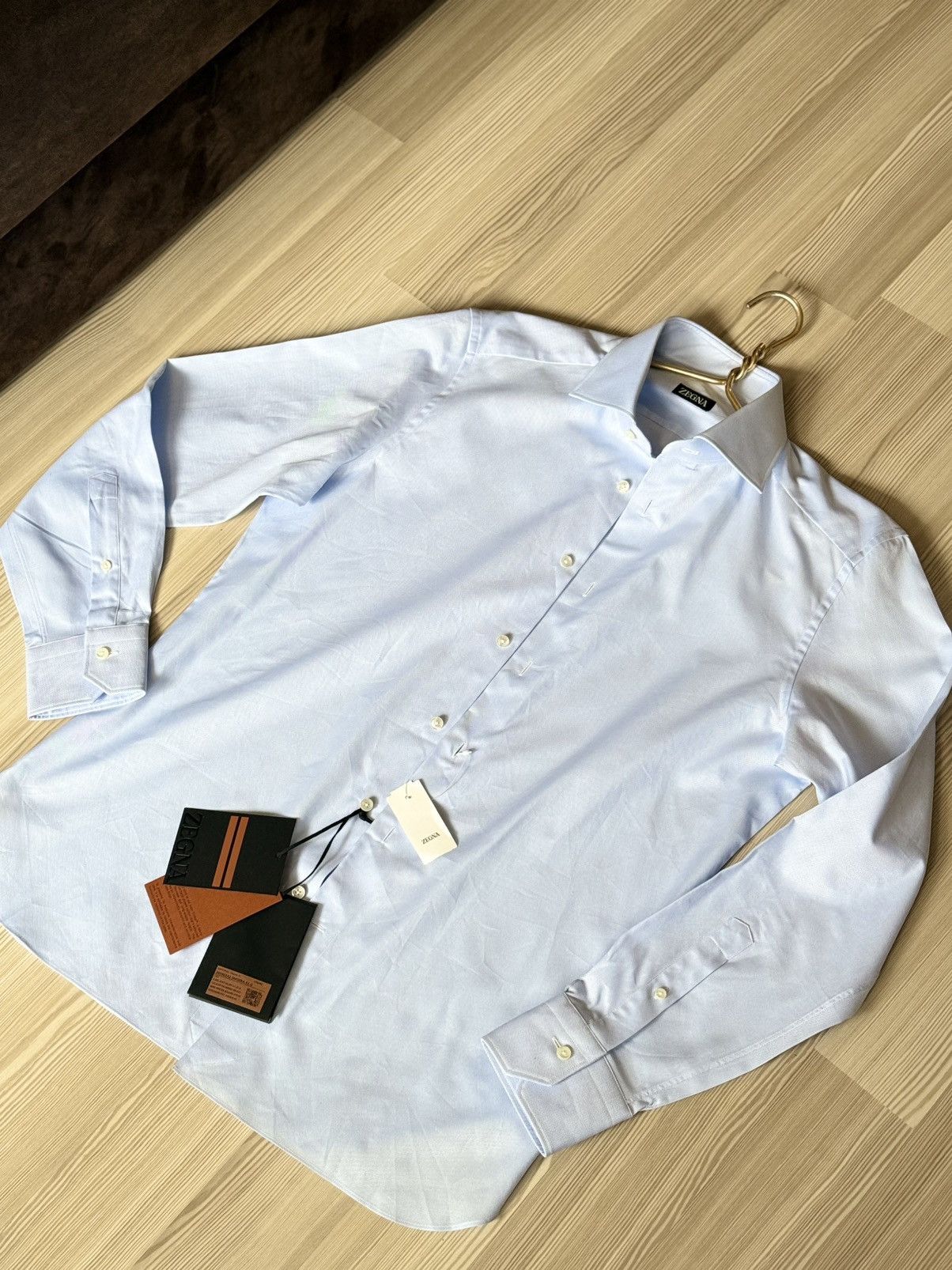 Ermenegildo Zegna Ermenegildo Zegna Trofeo Cotton Dress Shirt made in Milano Size US L / EU 52-54 / 3 - 5 Thumbnail
