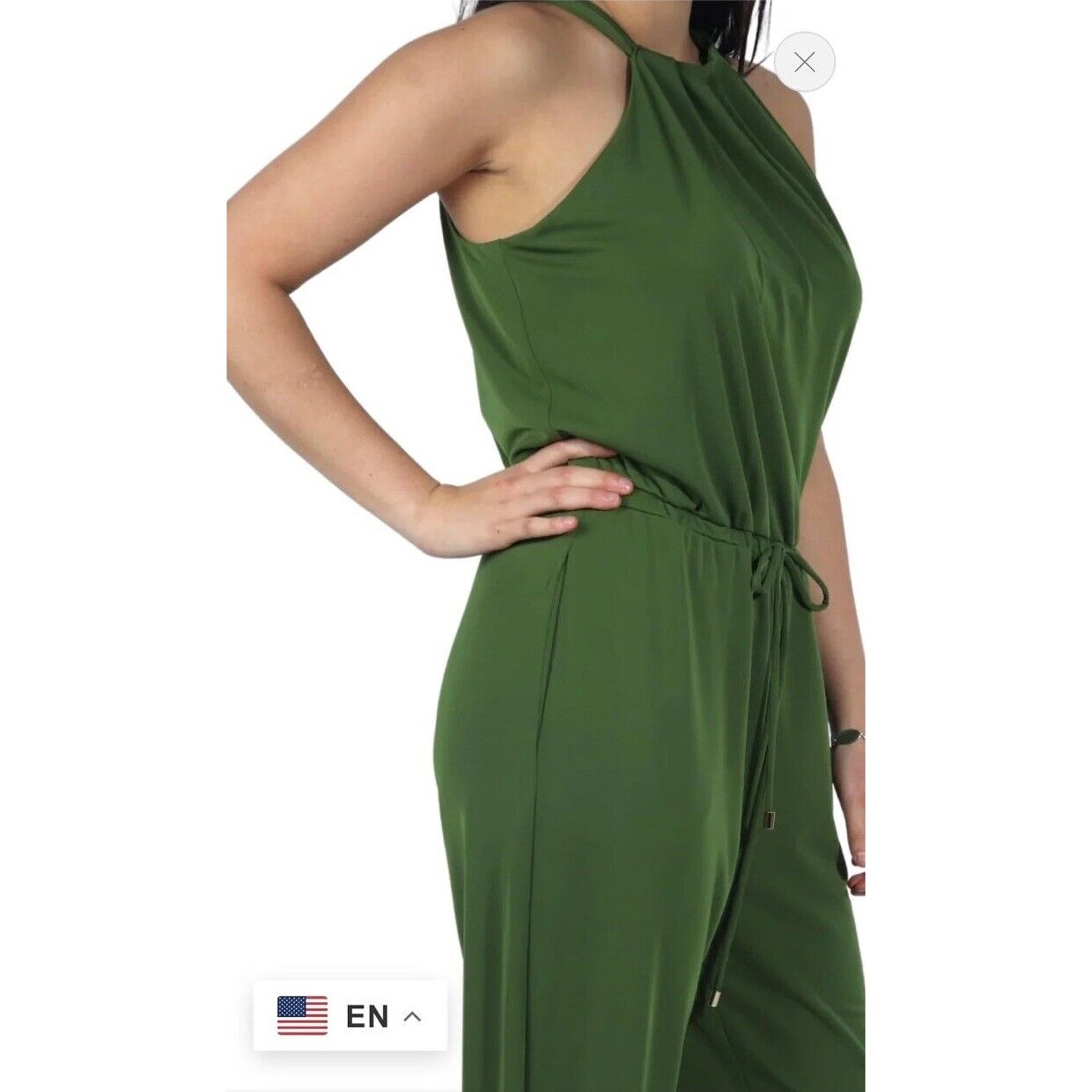 I.N.C Inc Women's Halter Tie-neck Jumpsuit | Green Size L | $99 Size 32" / US 10 / IT 46 - 4 Thumbnail