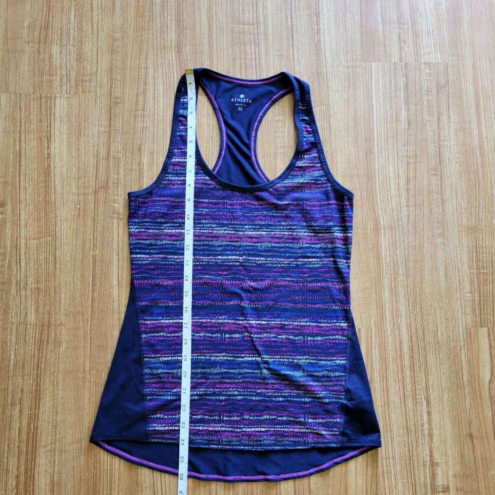 Athleta Athleta Tank Top Womens XS Navy Blue Pink Striped Racerback Athletic Size XS / US 0-2 / IT 36-38 - 6 Thumbnail