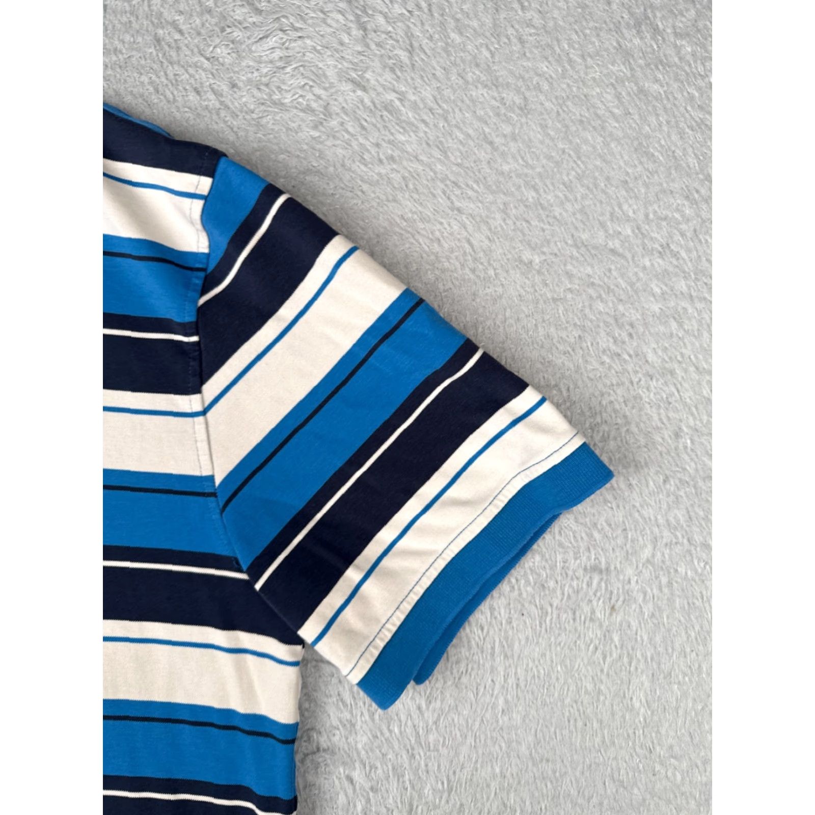 Tommy Hilfiger VINTAGE Tommy Hilfiger Polo Shirt Men 2XL Slim White Blue Striped Cotton Polo Adult XXL Navy/Blue Logo Golf Casual Mens Size US XXL / EU 58 / 5 - 2 Thumbnail