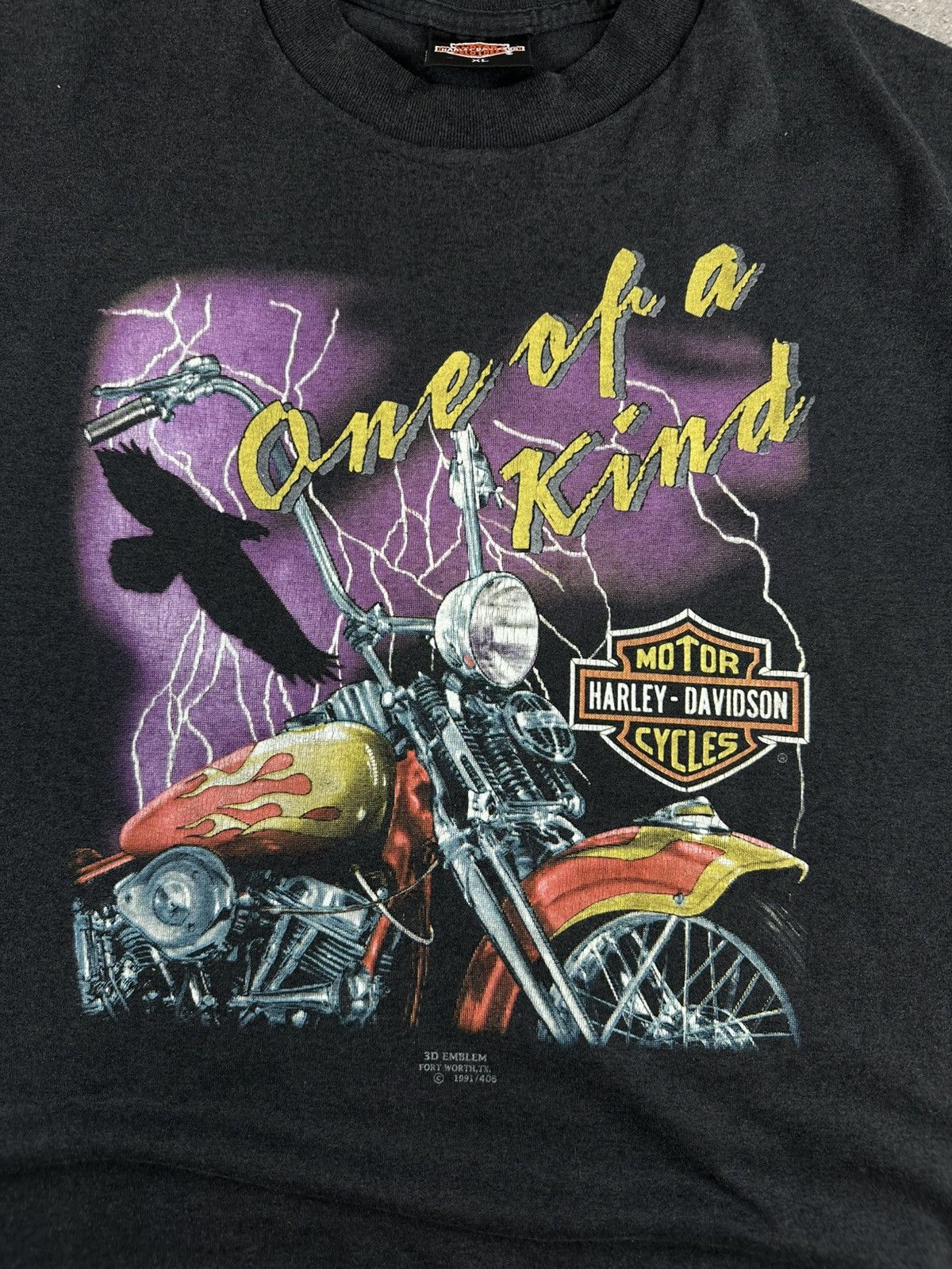 Harley Davidson T-shirt tee Harley Davidson 3D emblem for wath 1991 Size US L / EU 52-54 / 3 - 2 Thumbnail