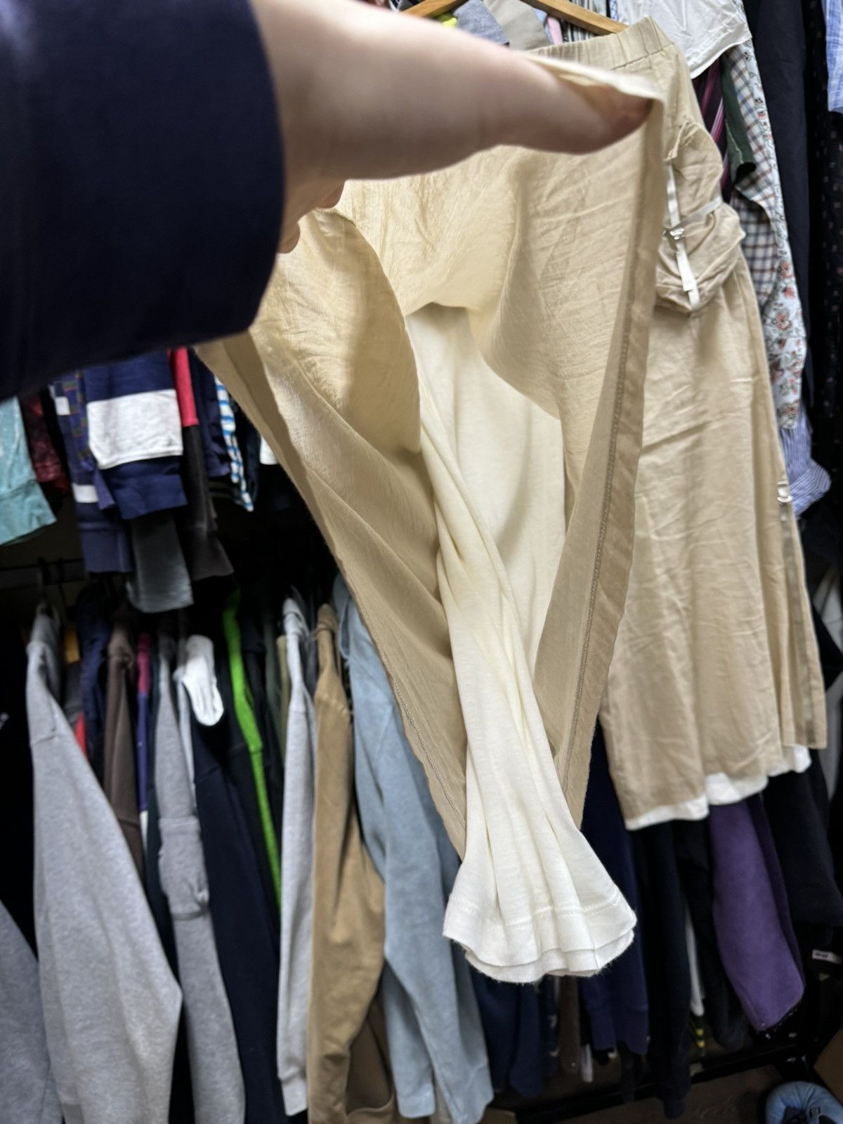 If Six Was Nine × Japanese Brand × Yohji Yamamoto Vintage Bandage Two-layer Yohji Yamamoto Style Pants Size US 31 - 3 Thumbnail