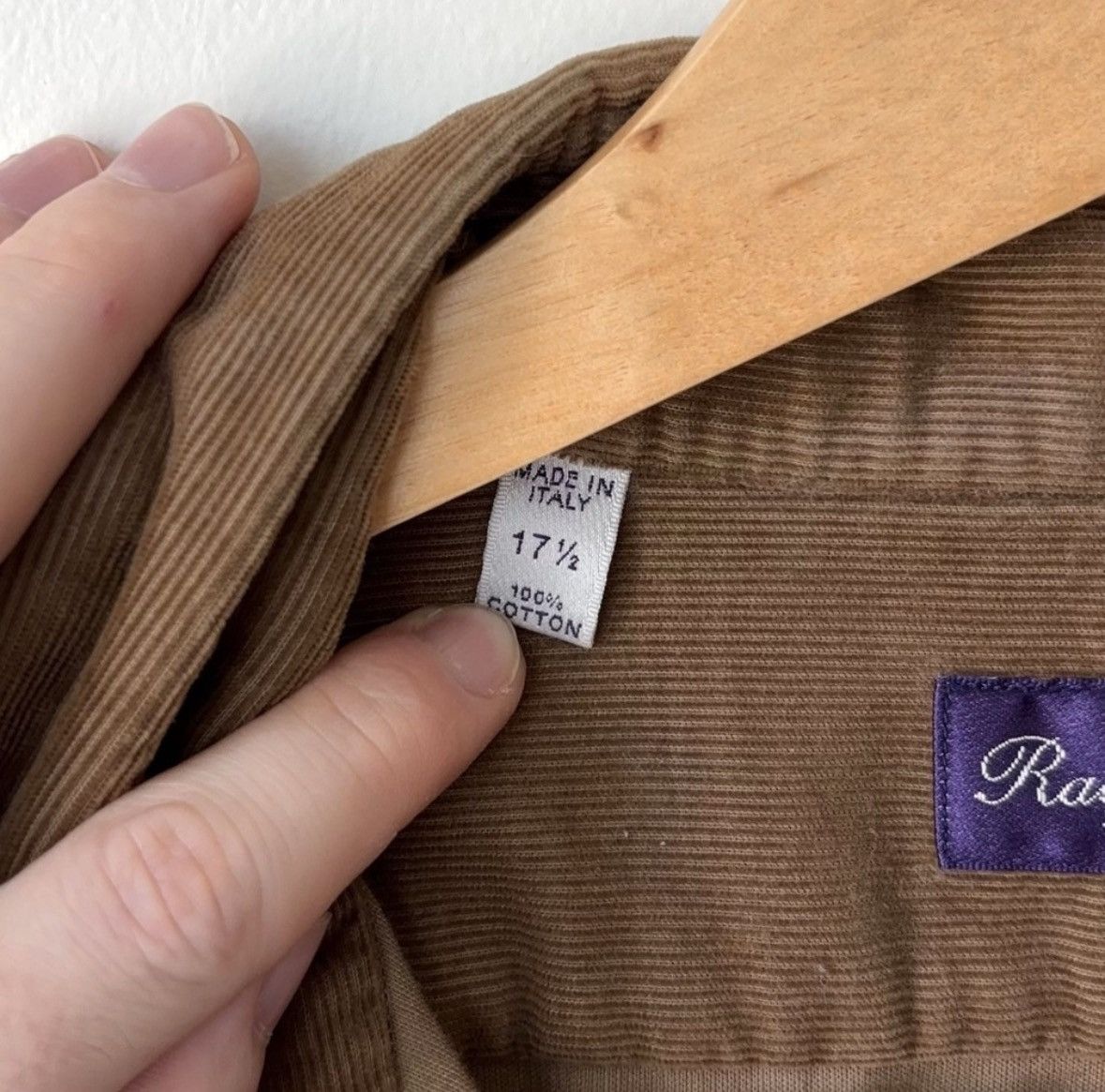 Ralph Lauren Purple Label Corduroy Shirt Size 17.5 XL XXL Fine Wale Made in Italy Size US XL / EU 56 / 4 - 7 Thumbnail