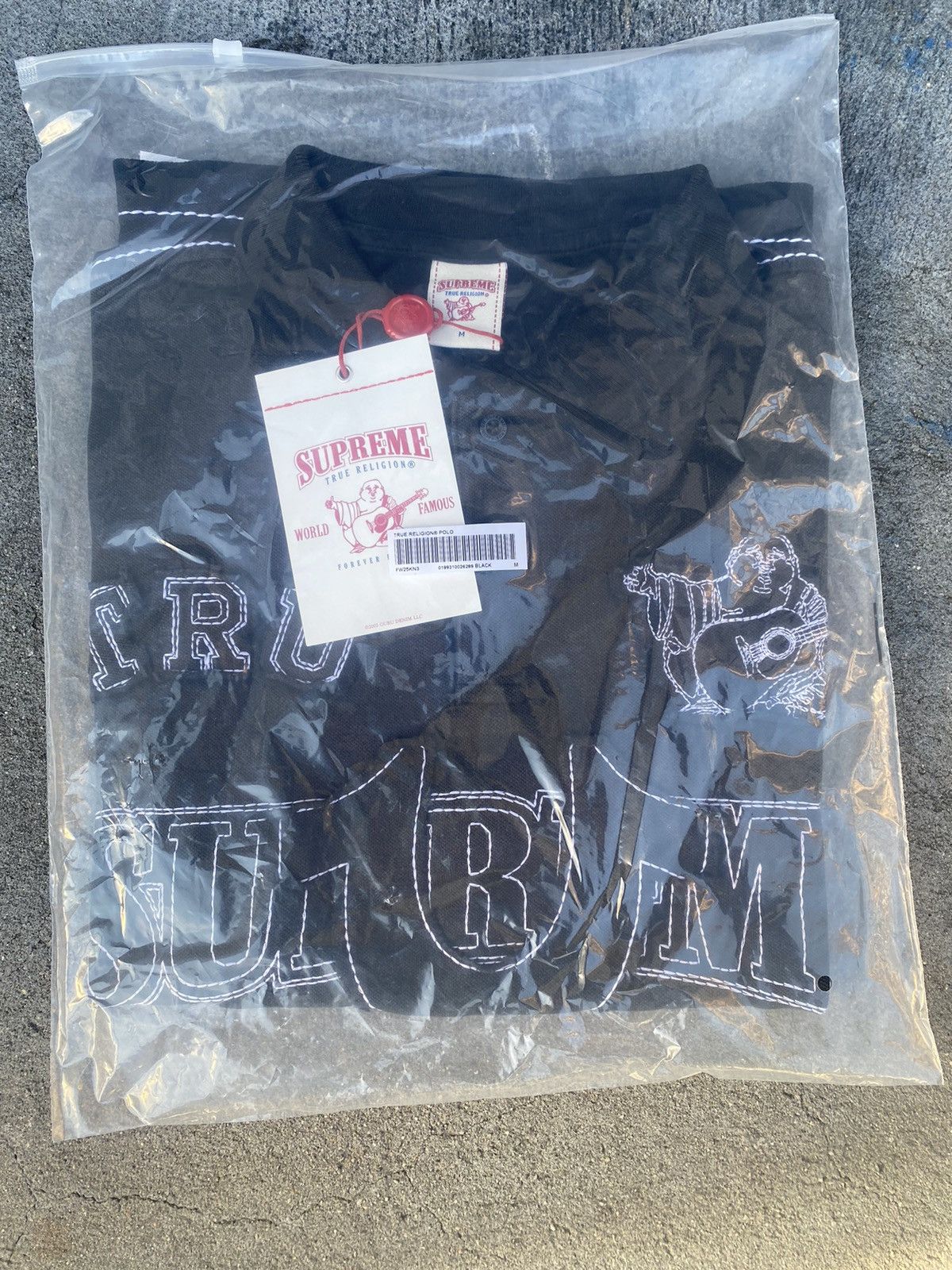 Supreme True Religion Applique Polo Black Medium