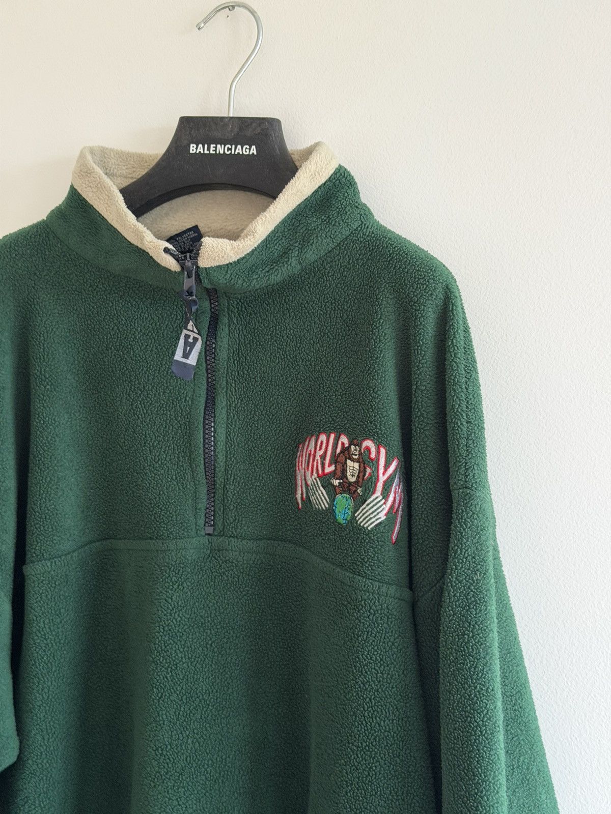 Vintage *RARE* VINTAGE 80s WORLD GYM GORILLA BODYBUILDING FLEECE ZIP Size US XL / EU 56 / 4 - 1 Thumbnail