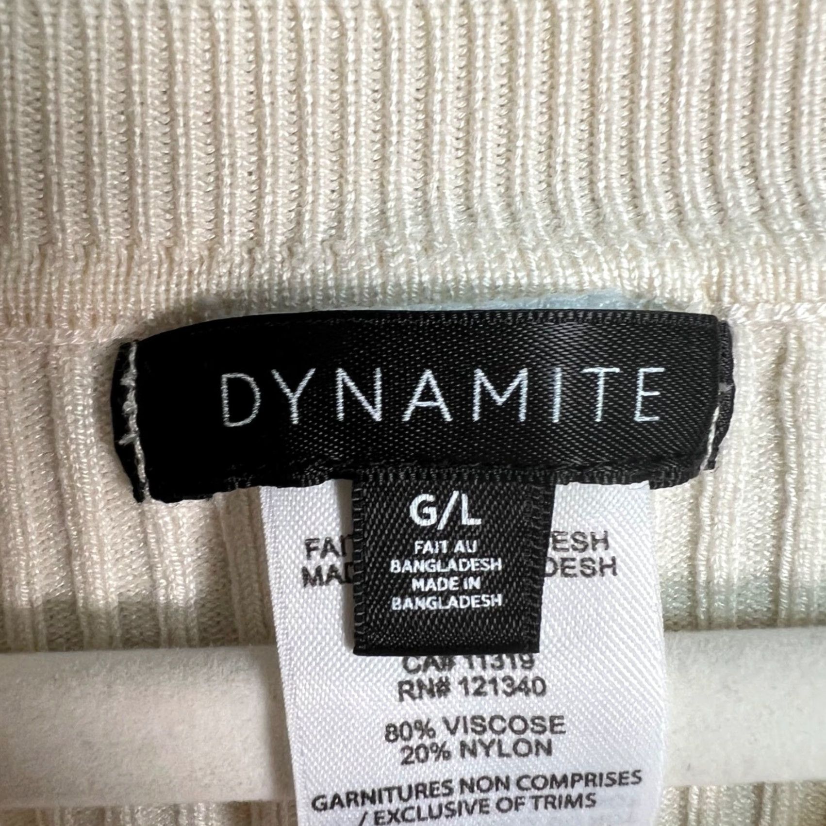 Vintage VINTAGE Dynamite Cream Sweater Pullover Women’s Large Ivory Ribbed Knit Size L / US 10 / IT 46 - 3 Thumbnail
