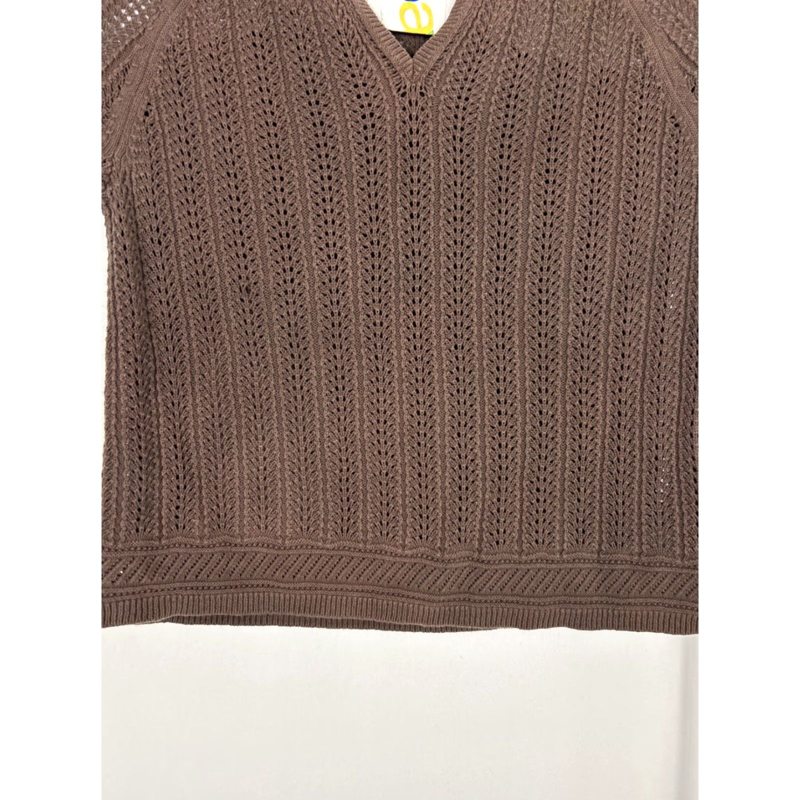 Eddie Bauer VINTAGE Eddie Bauer Women’s Knit Pullover V-Neck Short Sleeve Shirt L Brown Size L / US 10 / IT 46 - 6 Thumbnail