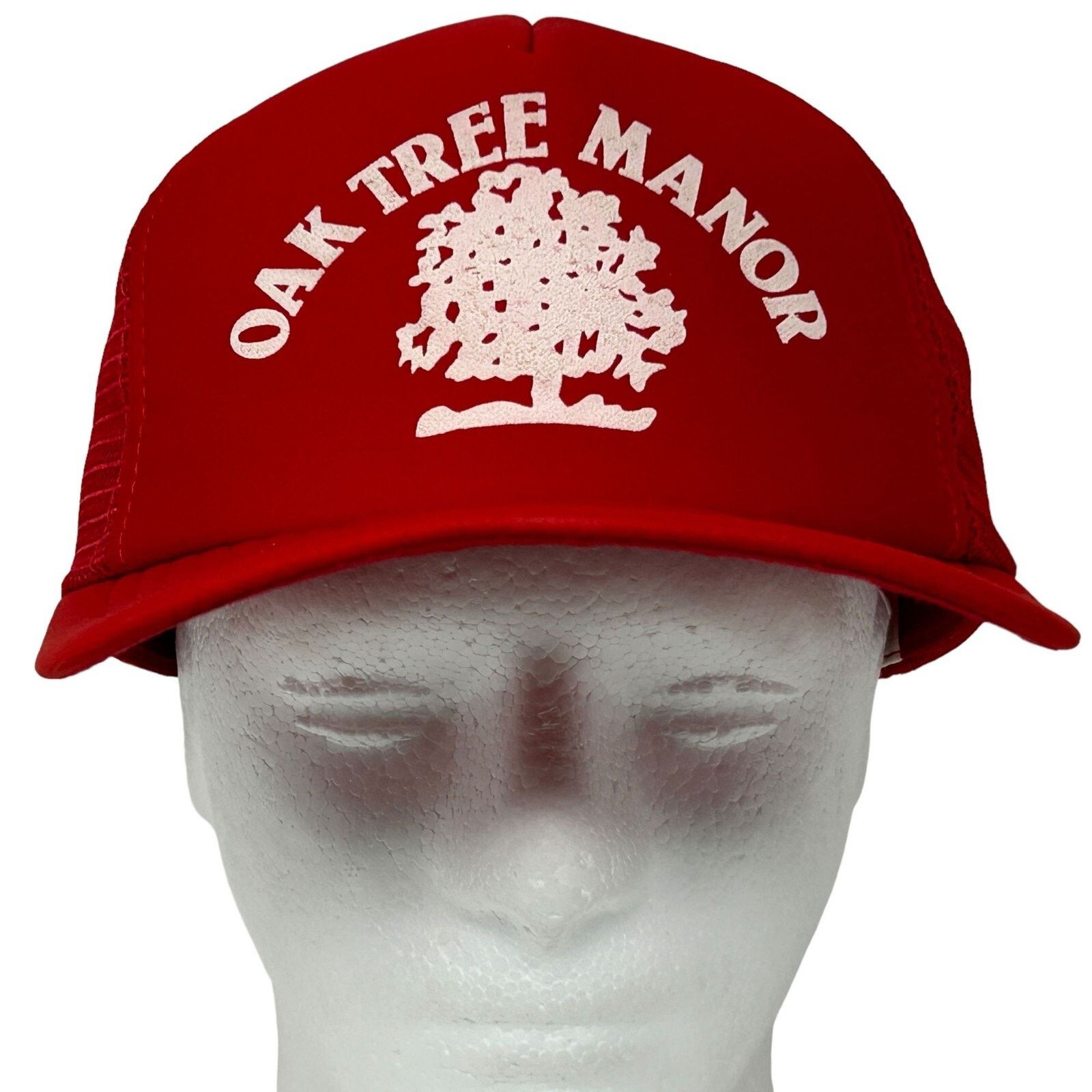 Vintage Vintage 80s Oak Tree Manor Trucker Hat Baseball Cap Red Size ONE SIZE - 2 Thumbnail