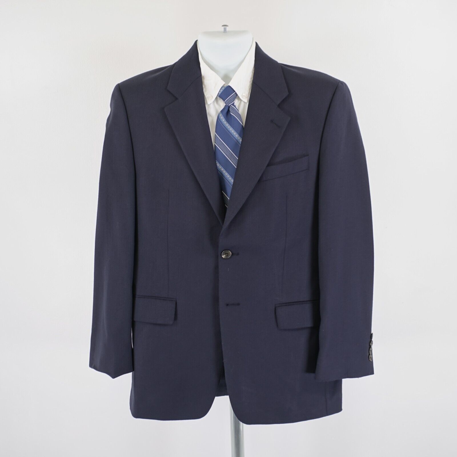 Lauren Ralph Lauren Lauren Ralph Lauren Wool Basketweave Blue Blazer 40R 2 Butto Size 40R - 4 Thumbnail