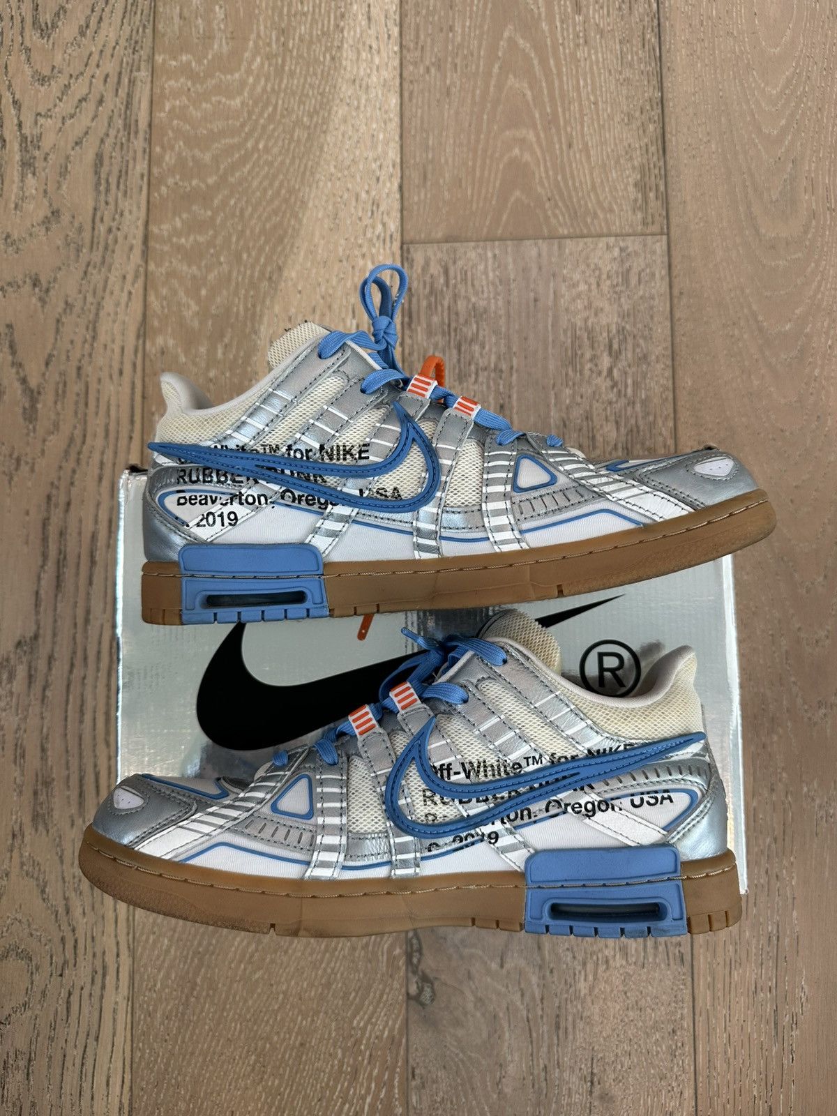 Nike × Off-White Nike Air Rubber Dunk Off-White UNC Size US 10.5 / EU 43-44 - 5 Thumbnail