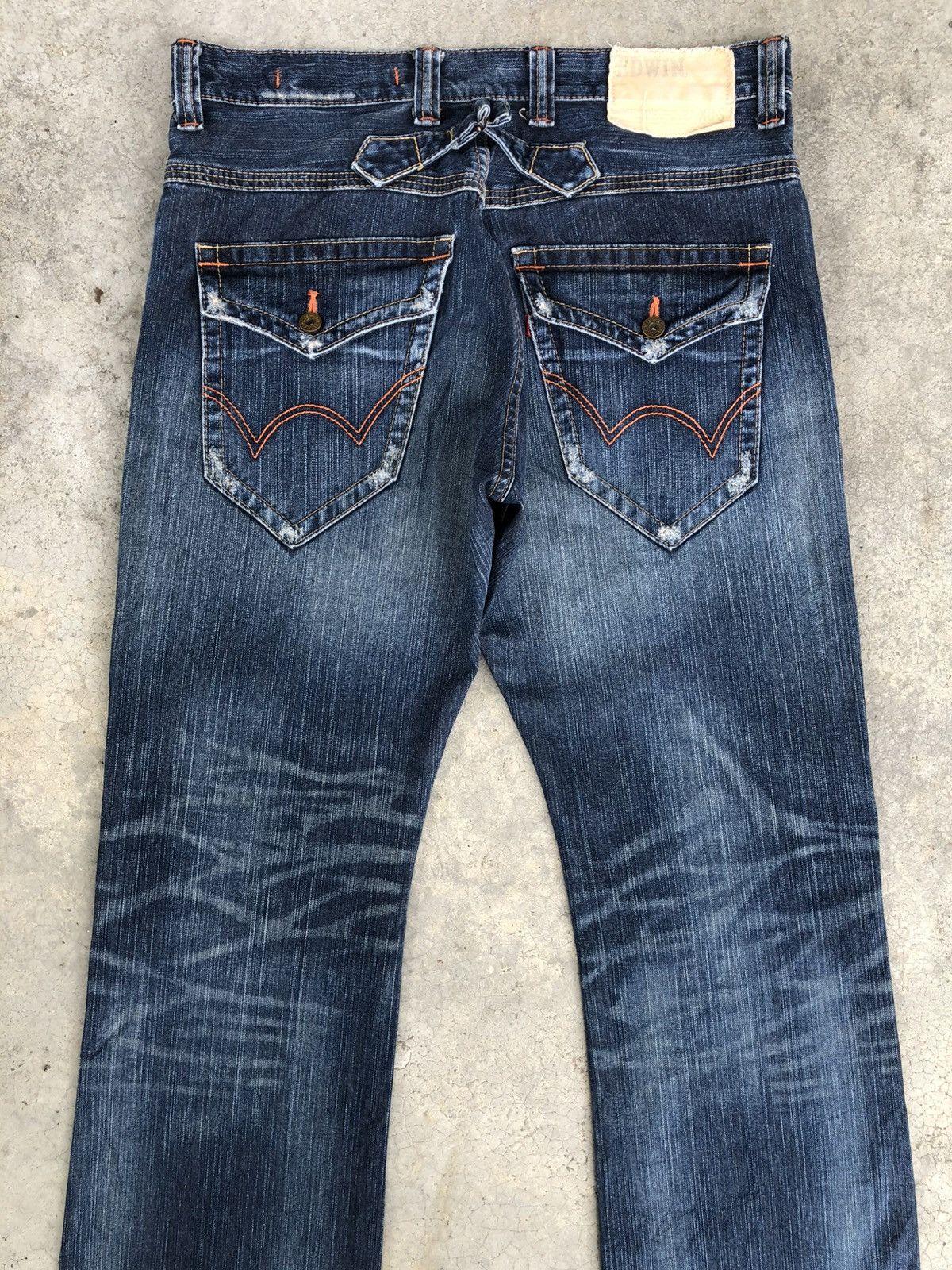 If Six Was Nine Japanese Edwin Flared Jeans Distressed Back Buckle Size US 34 / EU 50 - 8 Thumbnail