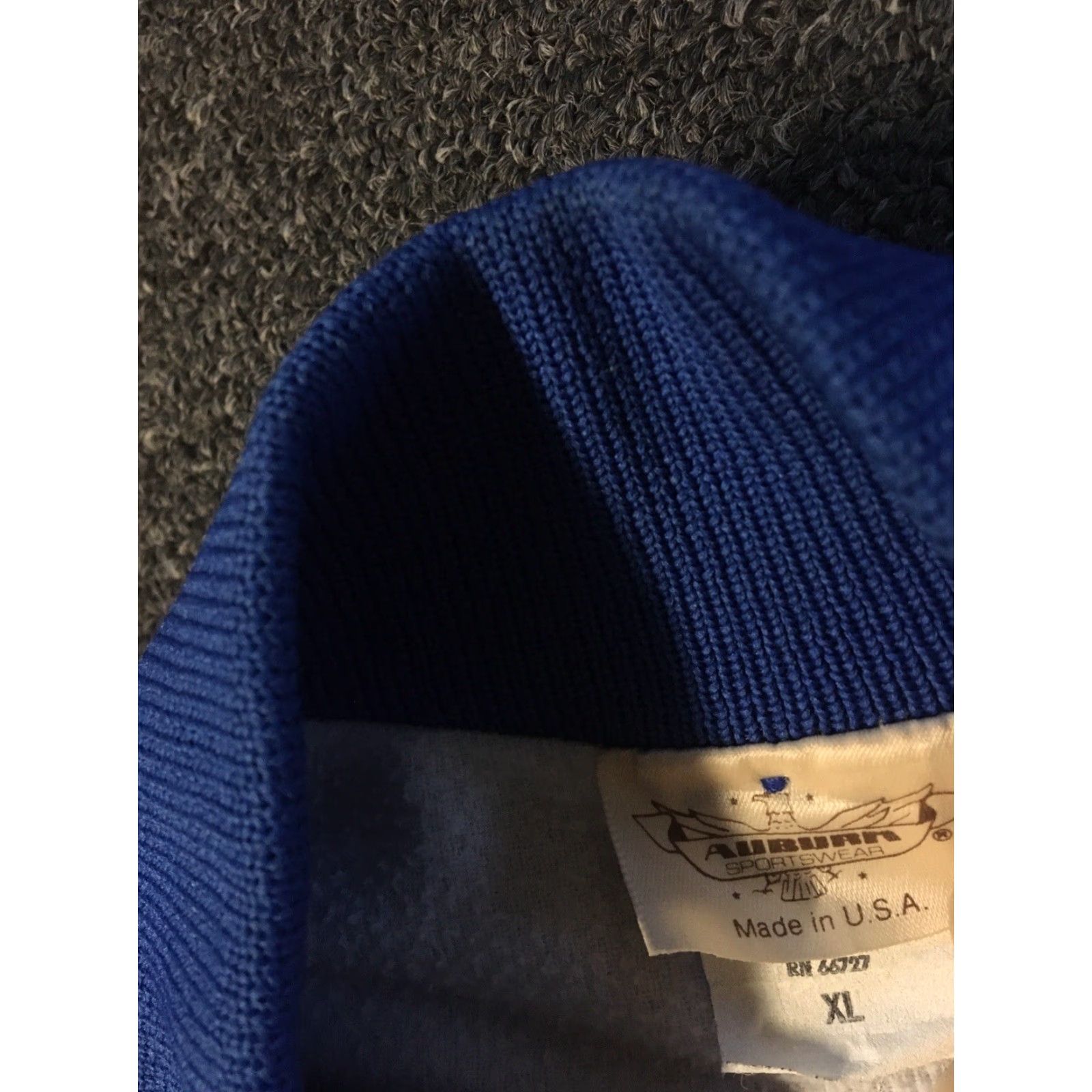 Vintage VINTAGE Auburn Sportswear Satin Bomber Jacket XL Blue USA Striped 80s 90s Softball Coach Baseball Track Mens Size US XL / EU 56 / 4 - 7 Thumbnail