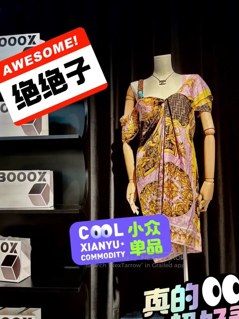 Fendi Fendi Versace Collaboration Dress, 100% Mulberry Silk, Pin Size XXS / US 00 / IT 34 - 3 Thumbnail