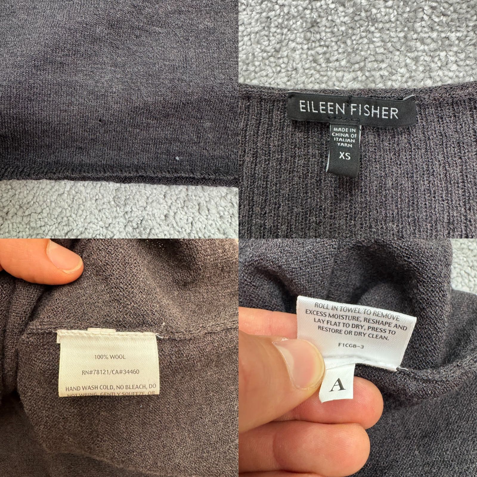 Eileen Fisher EILEEN FISHER Wool Sweater Dress Womens XS Gray Casual Knit Knee Length Long Sleeve Size XS / US 0-2 / IT 36-38 - 8 Thumbnail