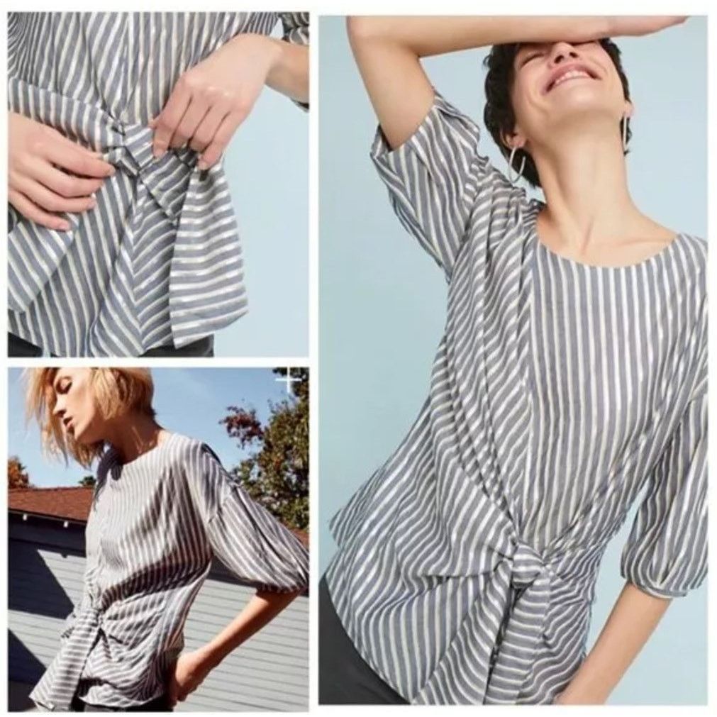 Eva Franco Anthropologie Eva Franco SAMPLE PIECE Marin Striped Top Sz 6 Size M / US 6-8 / IT 42-44 - 1 Thumbnail