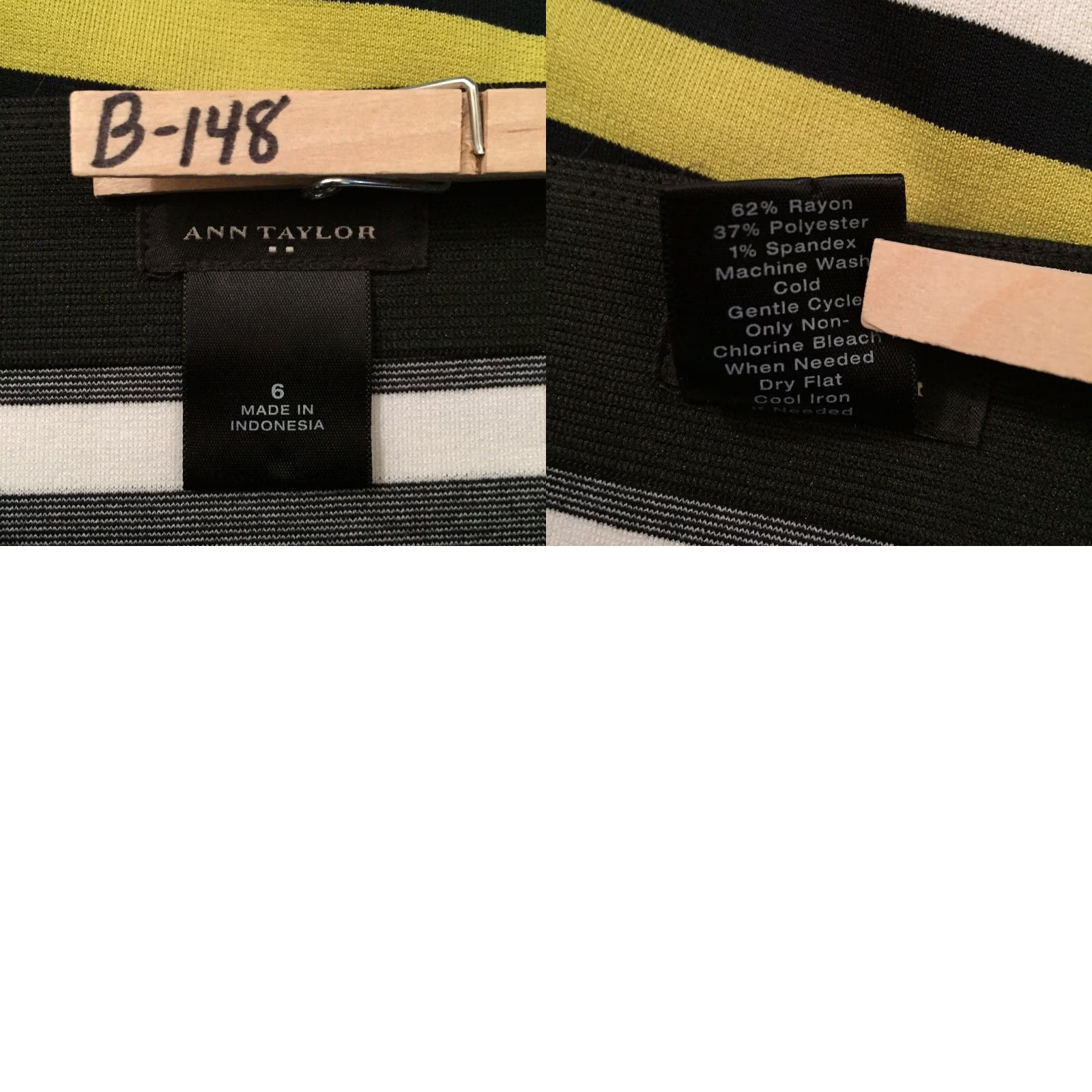 Ann Taylor Ann Taylor Skirt Knee Length Multicolor Striped Pull On Size 6 Womens Elastic Waist Unlined Pencil Straight Retro? (no extra) Size 28" / US 6 / IT 42 - 8 Thumbnail