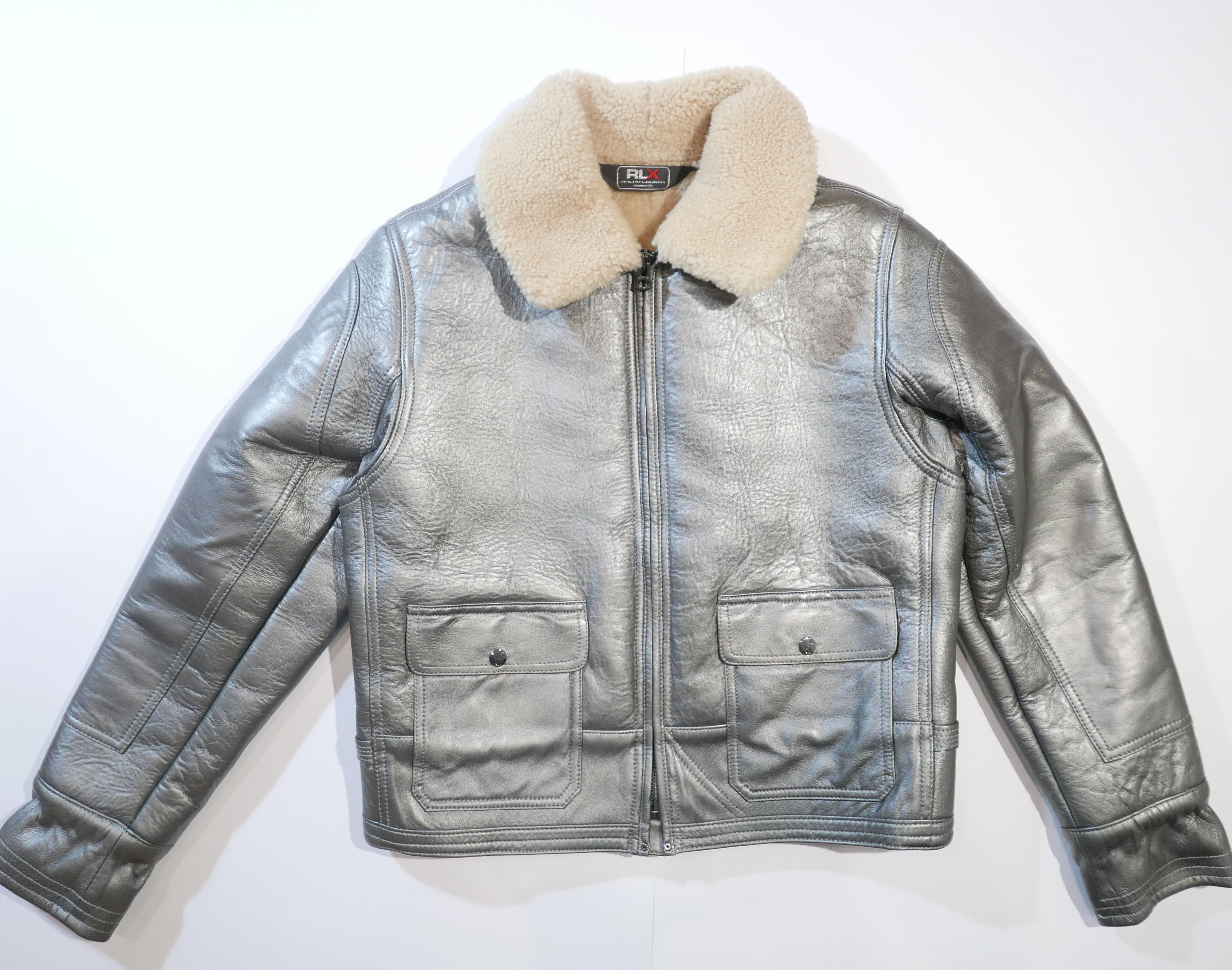 RLX Ralph Lauren RLX Ralph Lauren Jacket Leather Shearling Silver Metallic L Size L / US 10 / IT 46 - 1 Thumbnail