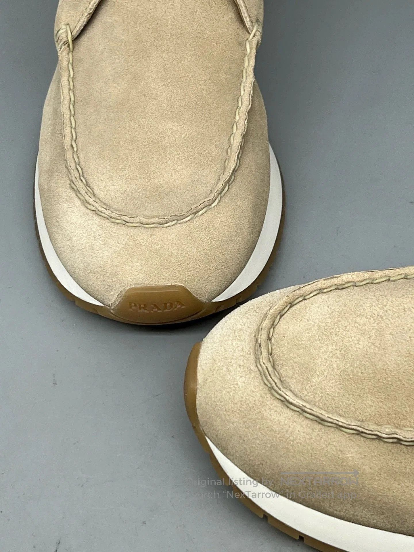 Prada prada beige suede leather high-top casual shoes. Size US 5.5 / EU 38 - 5 Thumbnail
