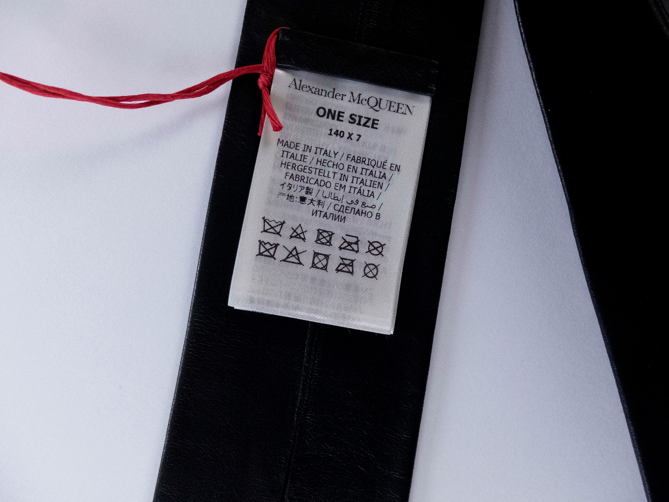 Alexander McQueen ALEXANDER MCQUEEN black leather neck tie NWT Size ONE SIZE - 5 Thumbnail