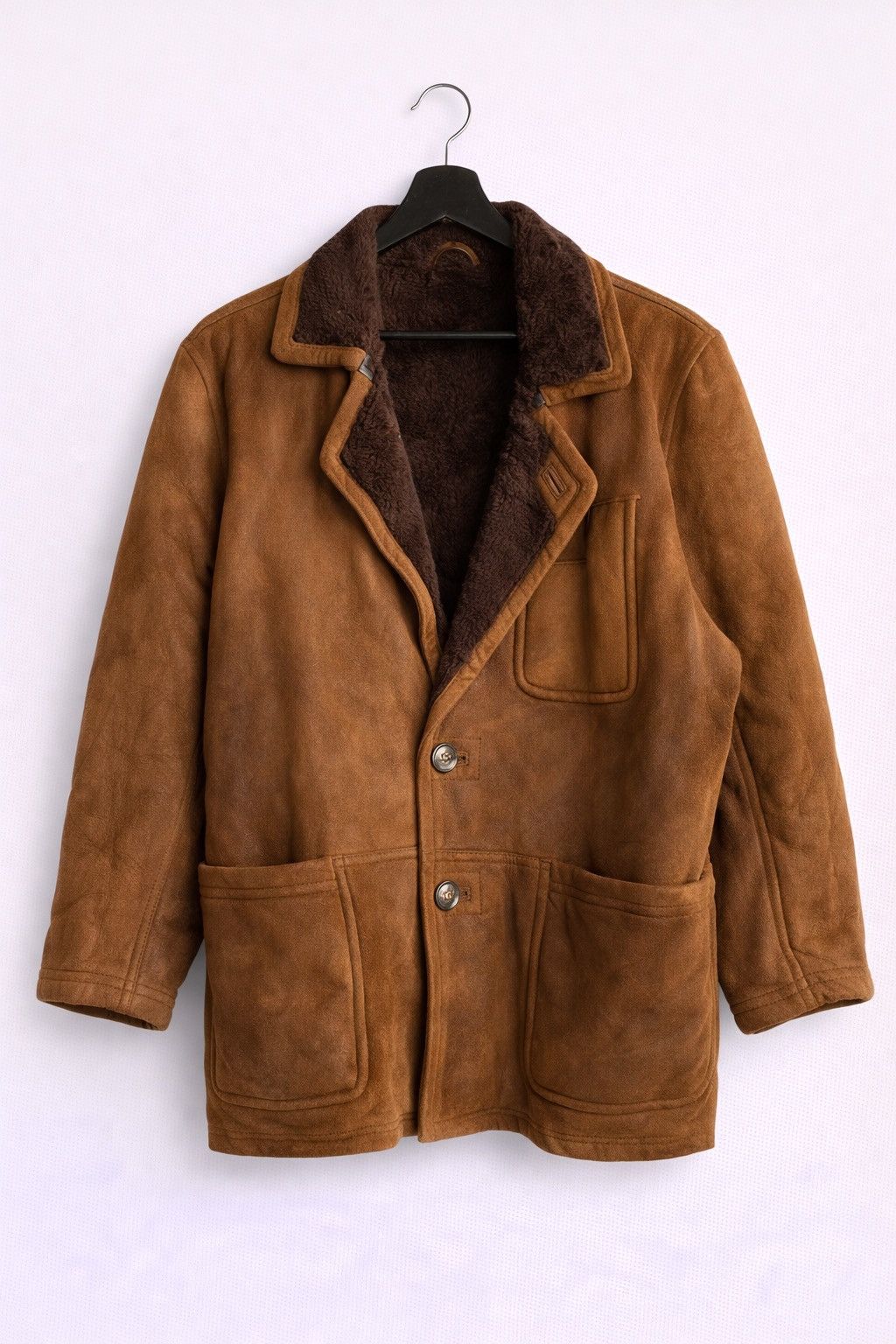 Vintage Vintage COLZER Shearling Suede Brown Leather Winter Coat Size US L / EU 52-54 / 3 - 1 Thumbnail