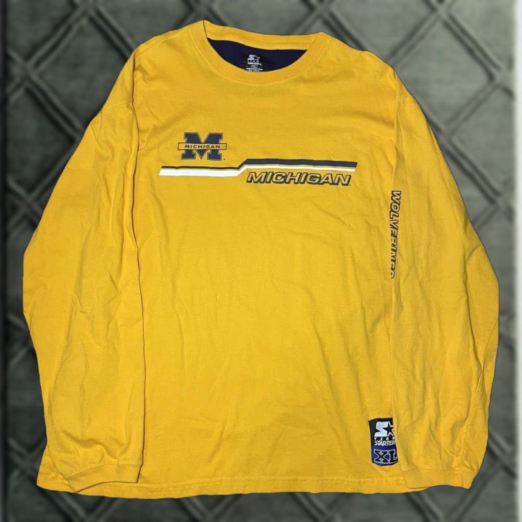 Starter VTG Starter Y2K University of Michigan Wolverines NCAA Long-Sleeve T-Shirt XL Size US XL / EU 56 / 4 - 1 Thumbnail