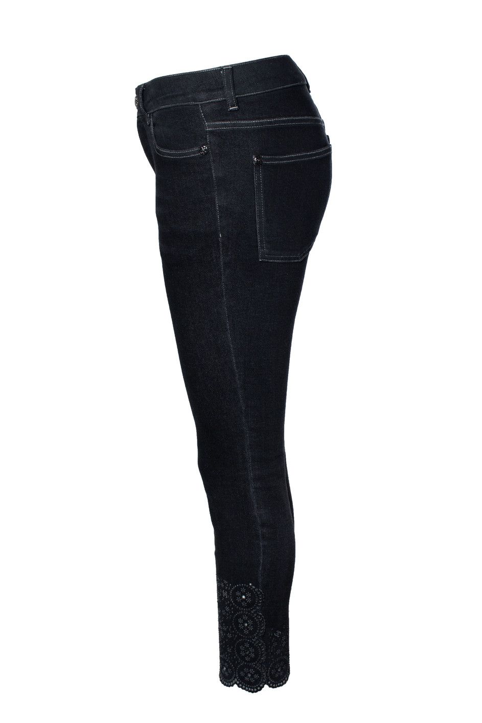 Chanel Chanel, black jeans with floral lasercut print Size 26" / US 2 / IT 38 - 4 Thumbnail