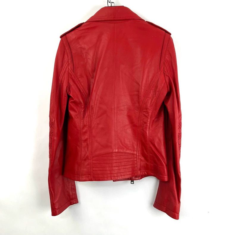 Alexander McQueen Alexander Mcqueen Red zipper motorcycle leather jacket Size XS / US 0-2 / IT 36-38 - 2 Thumbnail