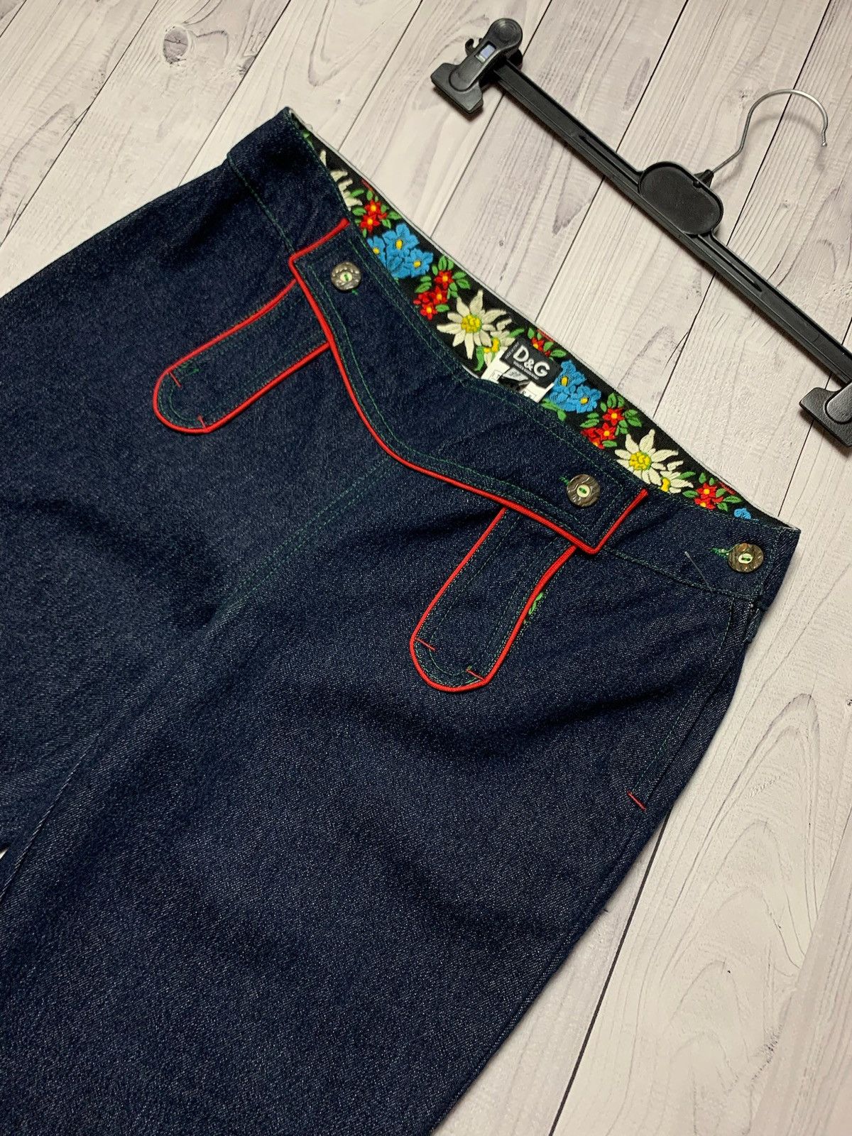 Dolce & Gabbana × Vintage Dolce gabbana vintage woman jeans d&g rare flare denim pants Size 31" - 2 Thumbnail