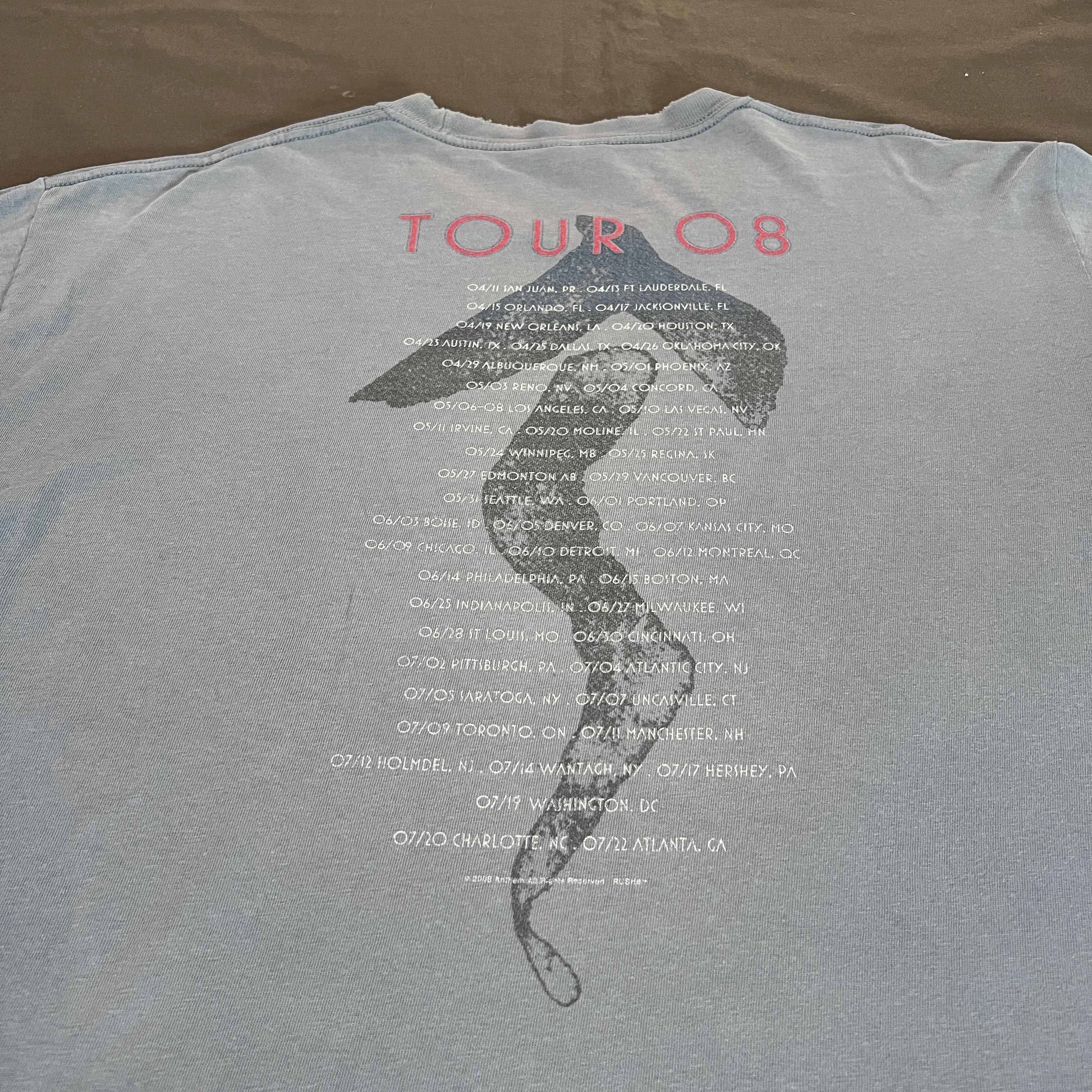 Band Tees Vintage Y2K 2008 Rush World Tour Tee Faded Thrashed Size US L / EU 52-54 / 3 - 10 Thumbnail