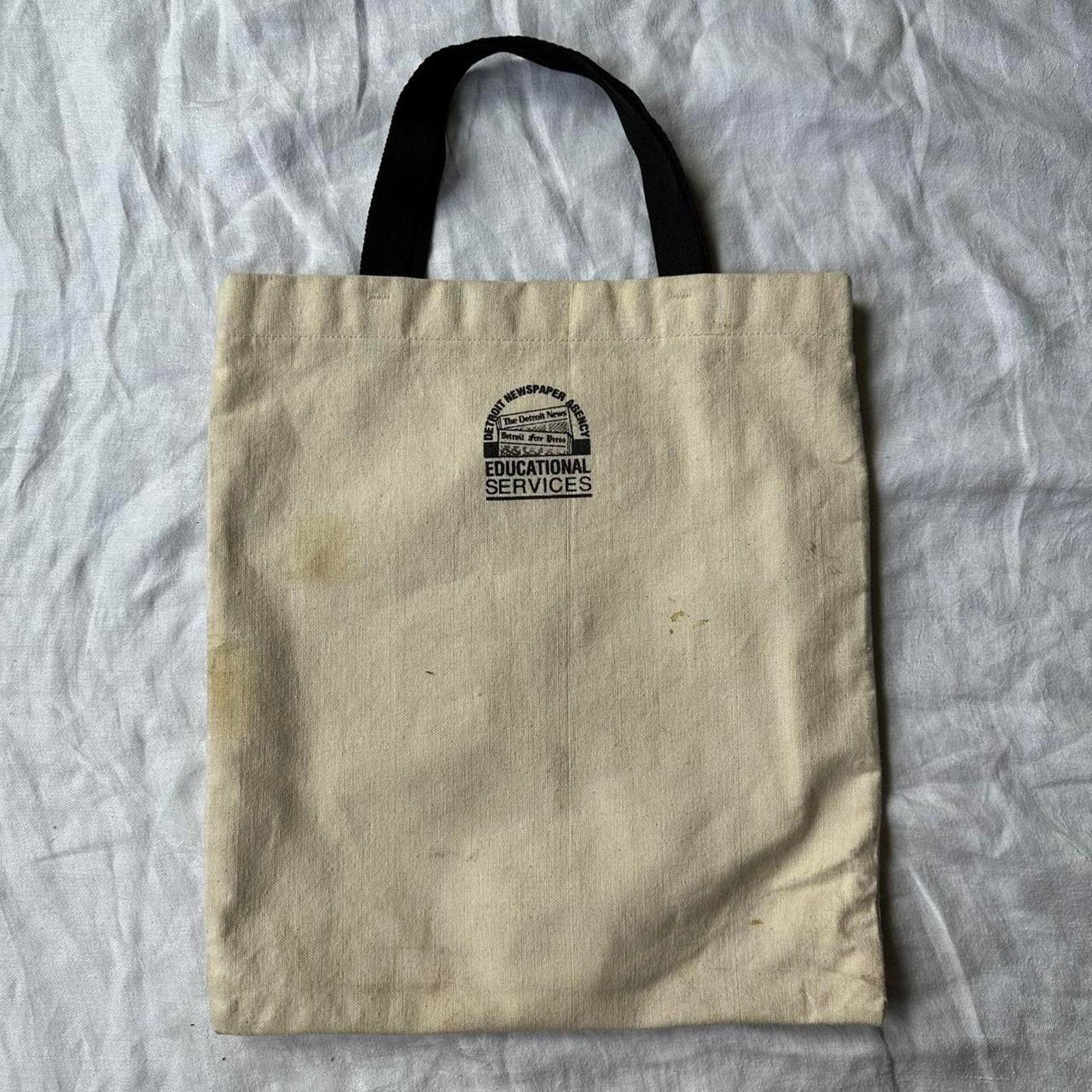 Vintage Rare Vintage 80s 90s Detroit News Newspaper Graphic Tote Bag Size ONE SIZE - 3 Thumbnail