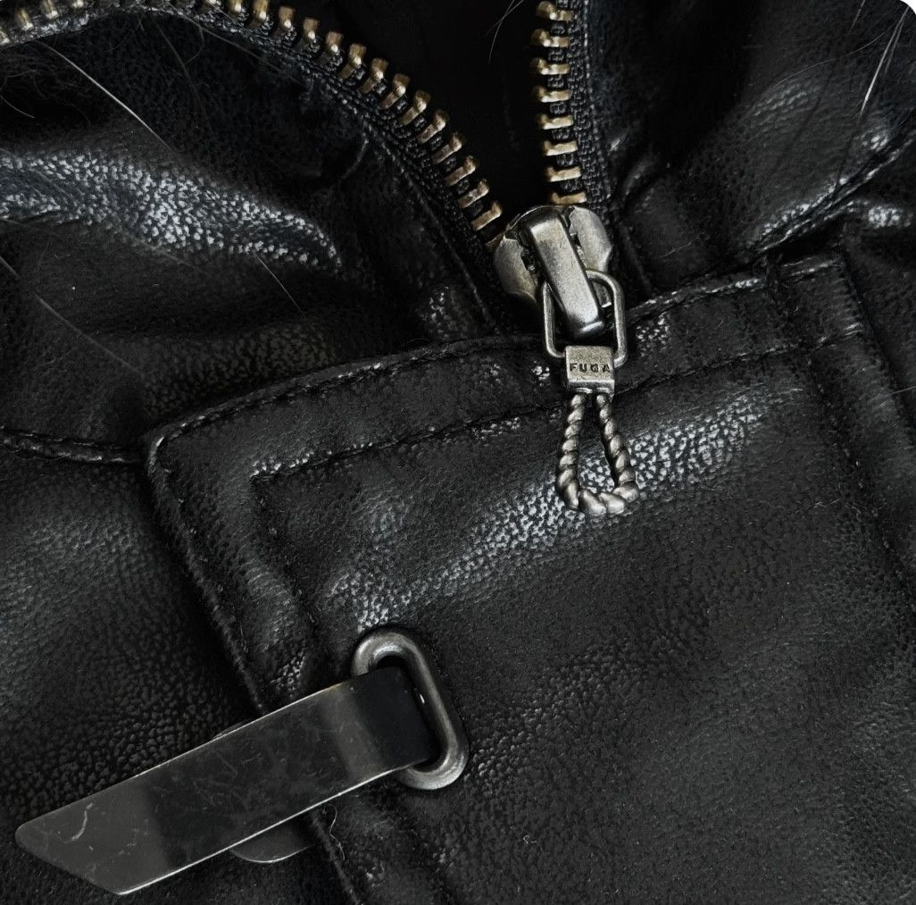 GOSTAR DE FUGA Fuga Fur Hood Clasp Closure Leather Jacket Size US S / EU 44-46 / 1 - 3 Thumbnail