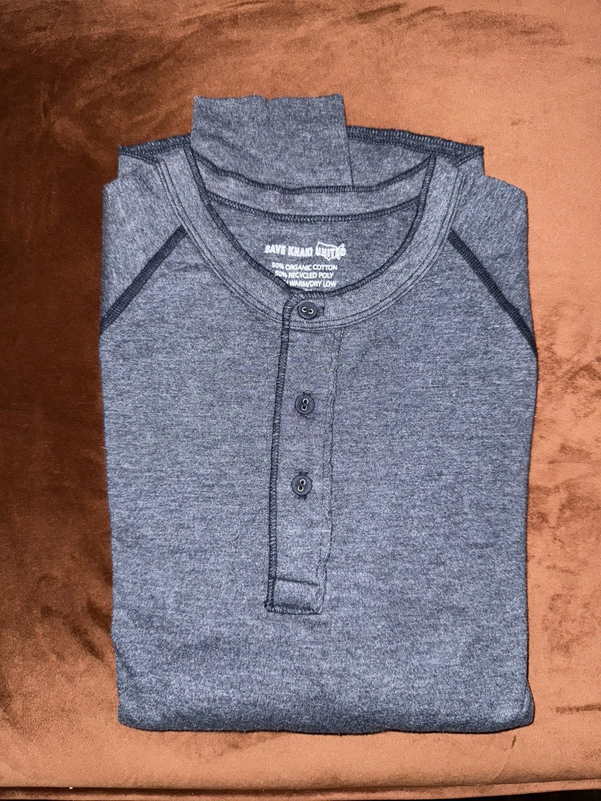 Save Khaki United Save Khaki Pointelle Henley - Navy Size US M / EU 48-50 / 2 - 2 Thumbnail